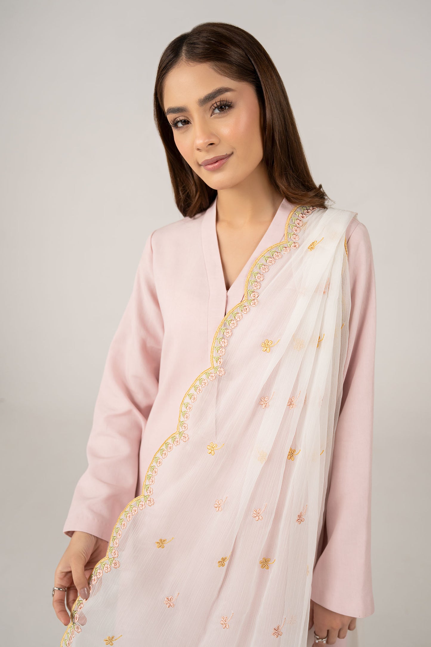 Embroidered Cationic Chiffon Dupatta