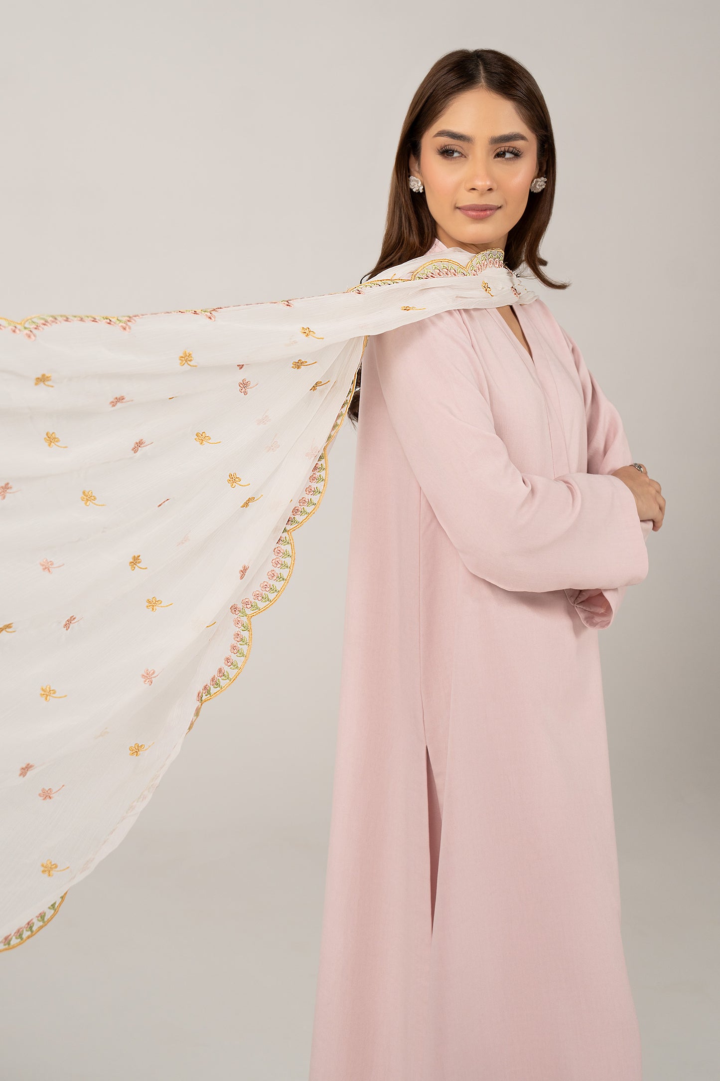 Embroidered Cationic Chiffon Dupatta