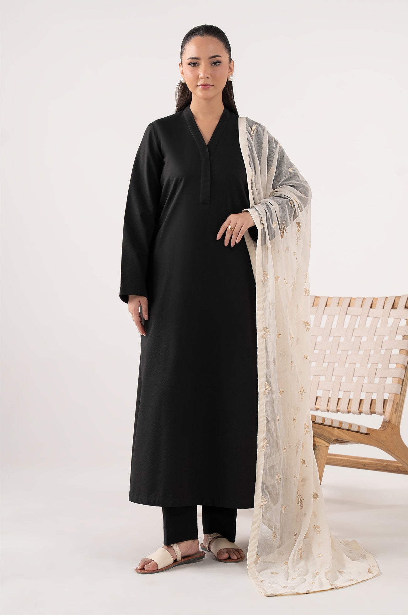 Embroidered Cationic Chiffon Dupatta