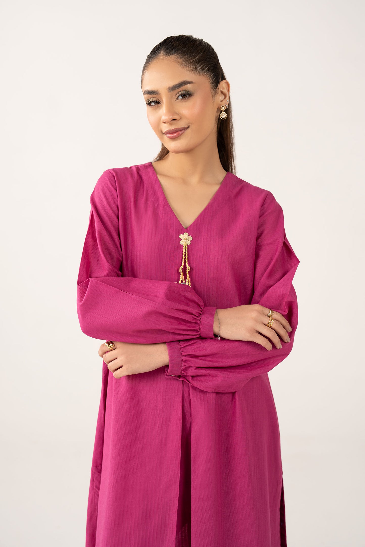 Dyed Pinstripe Cotton Shirt