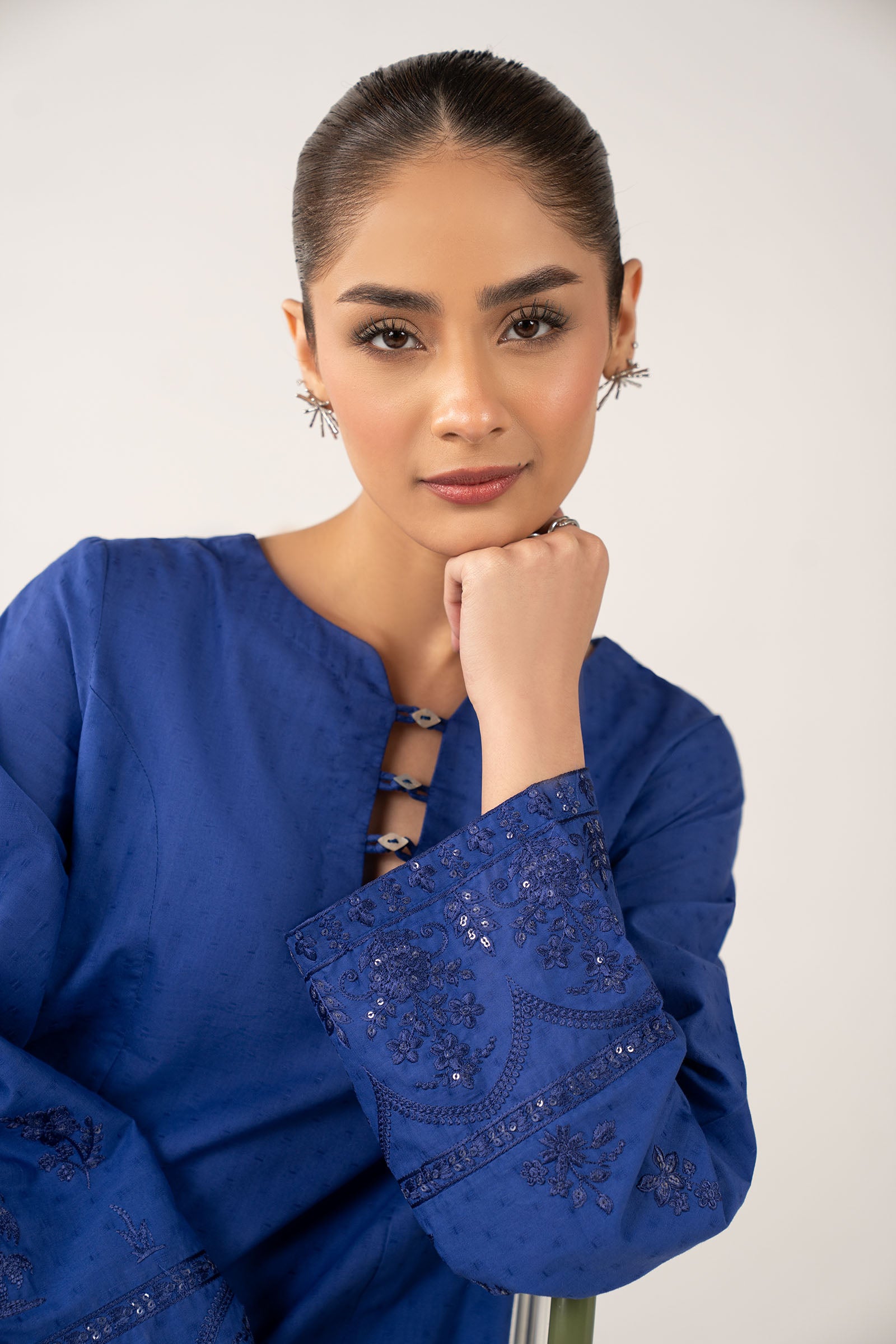 Embroidered Dobby Cotton Shirt