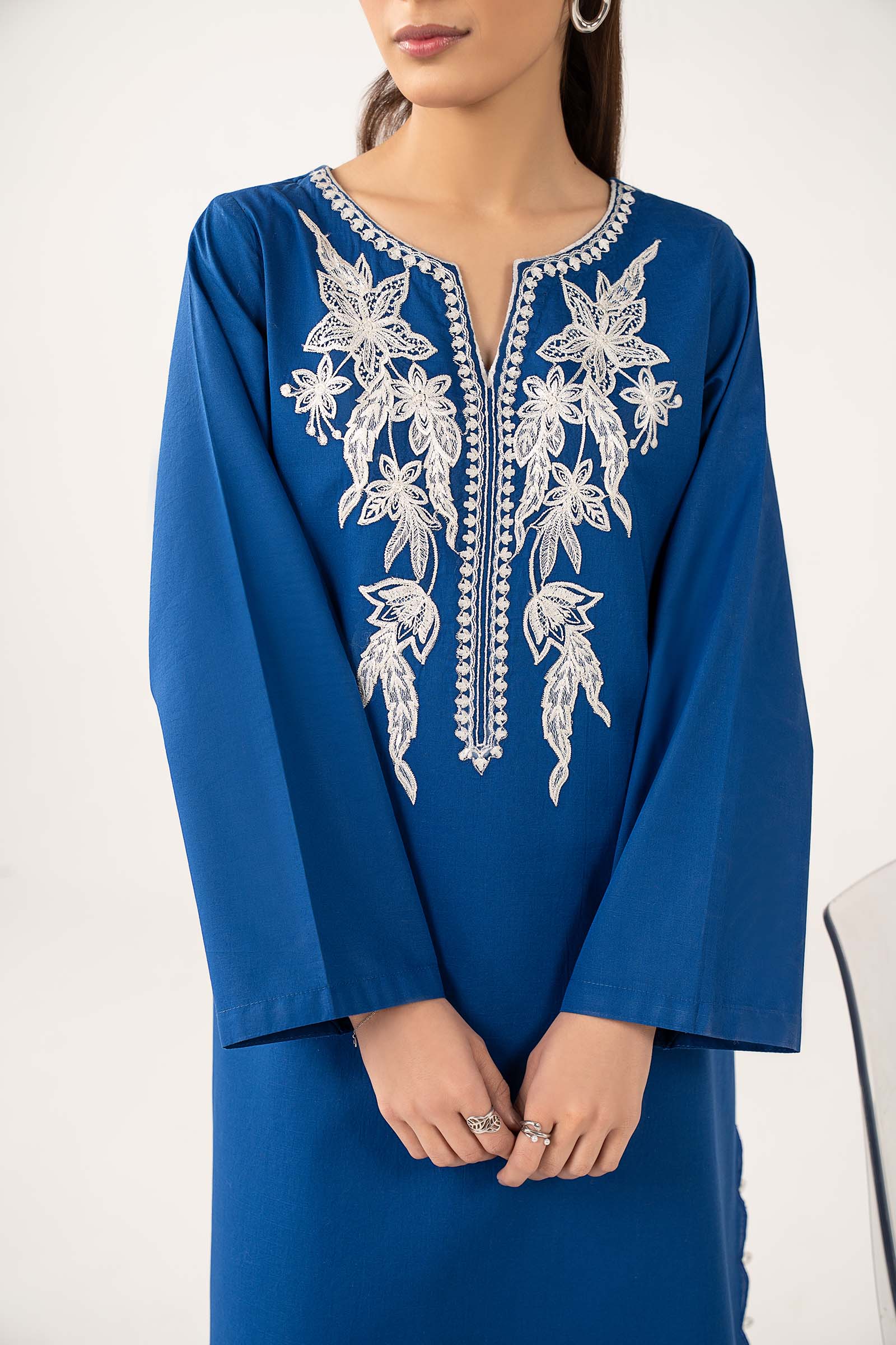 Embroidered Dobby Cotton Shirt