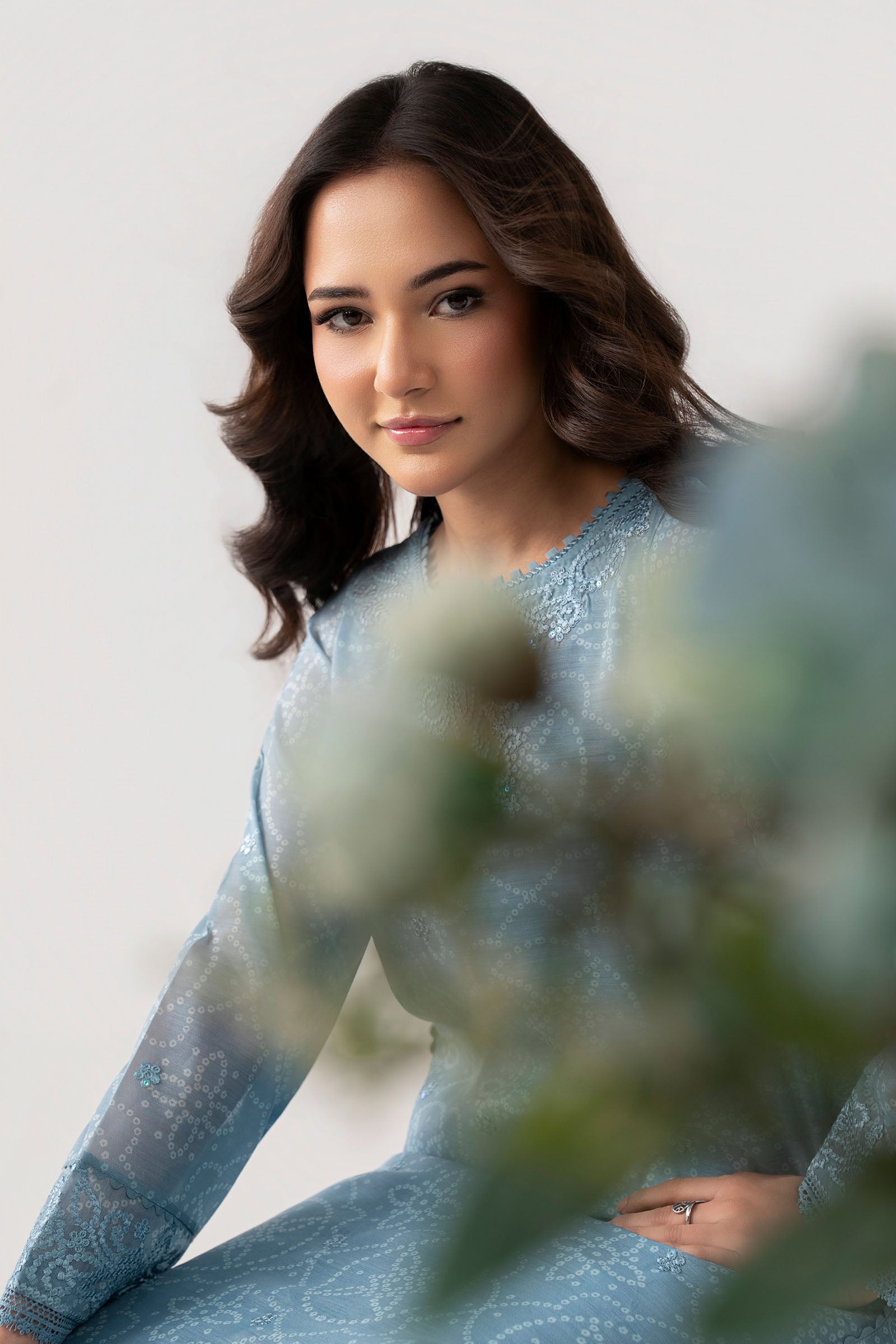 Embroidered Paper Lawn Shirt