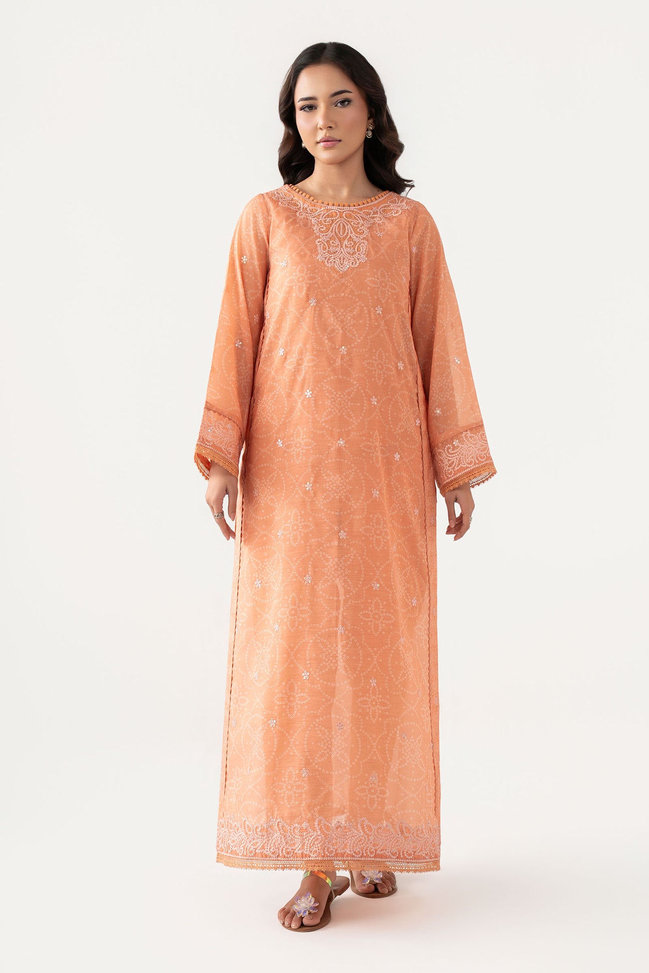 Embroidered Paper Lawn Shirt