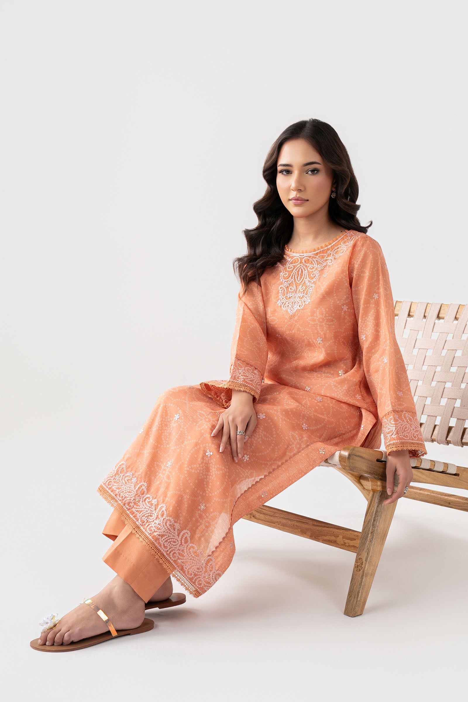 Embroidered Paper Lawn Shirt