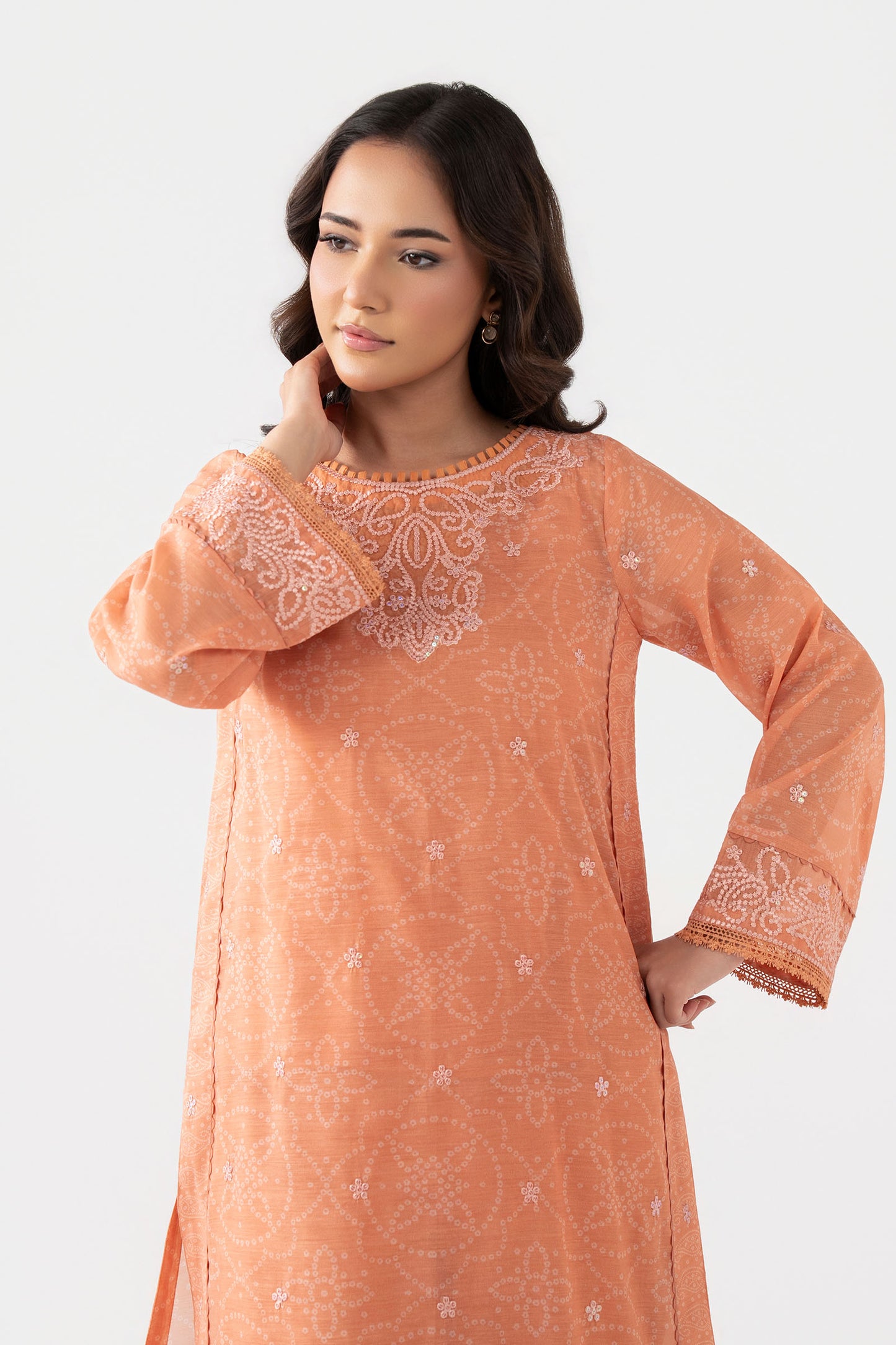 Embroidered Paper Lawn Shirt