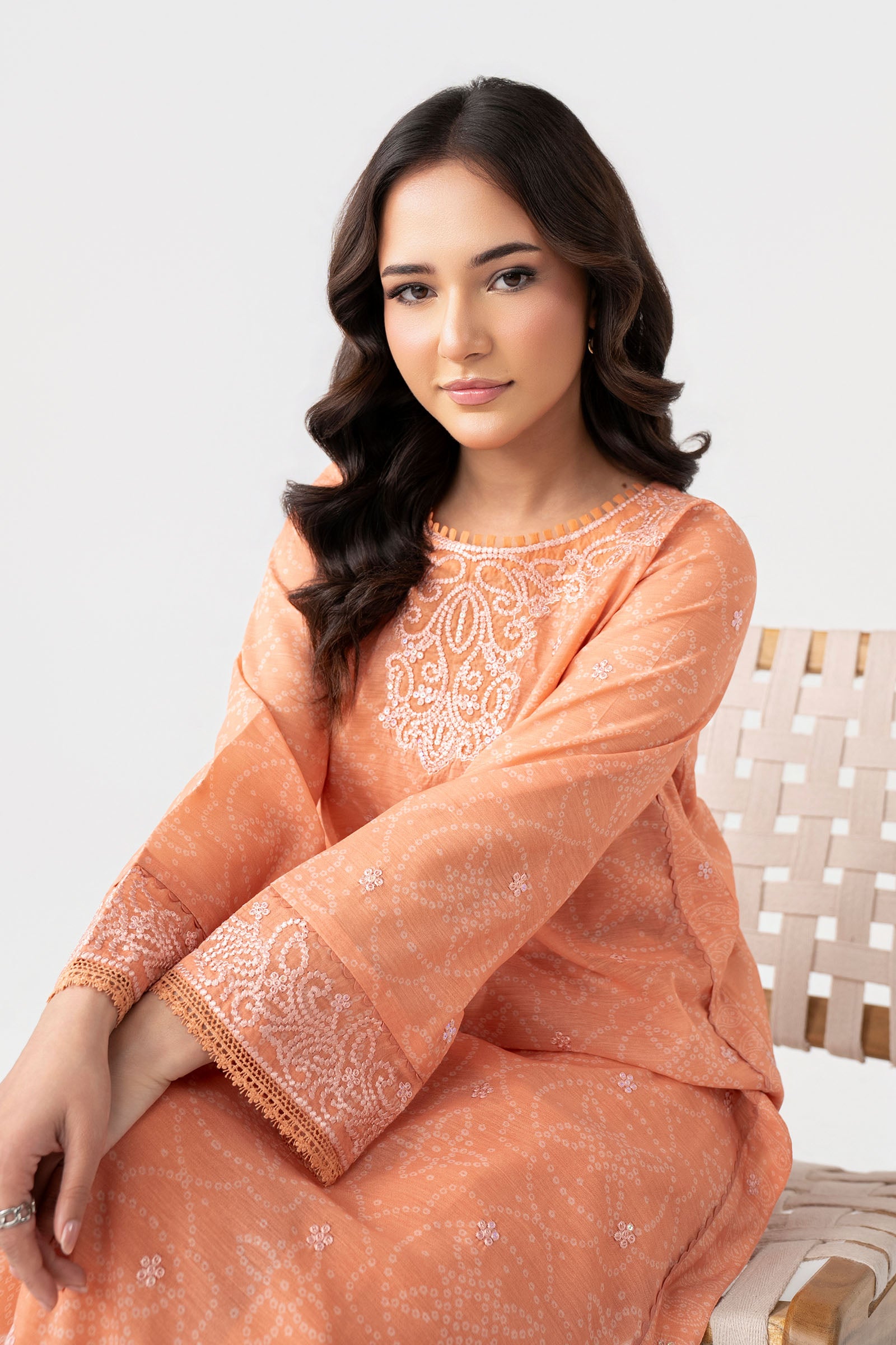 Embroidered Paper Lawn Shirt