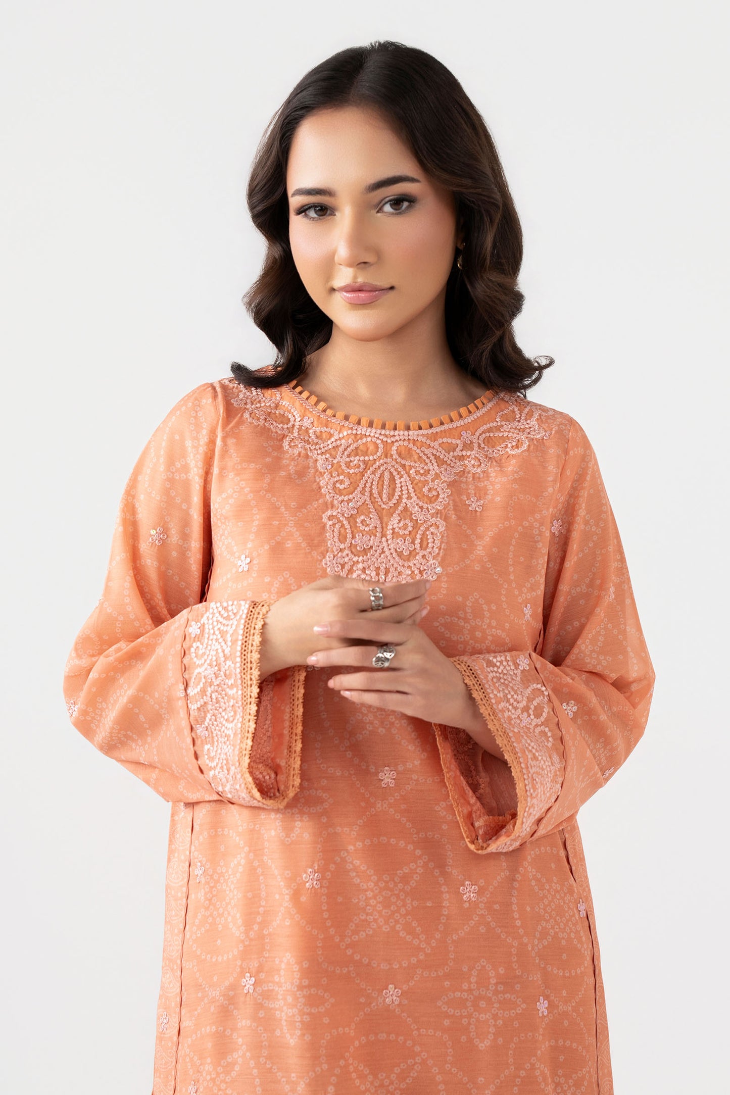 Embroidered Paper Lawn Shirt