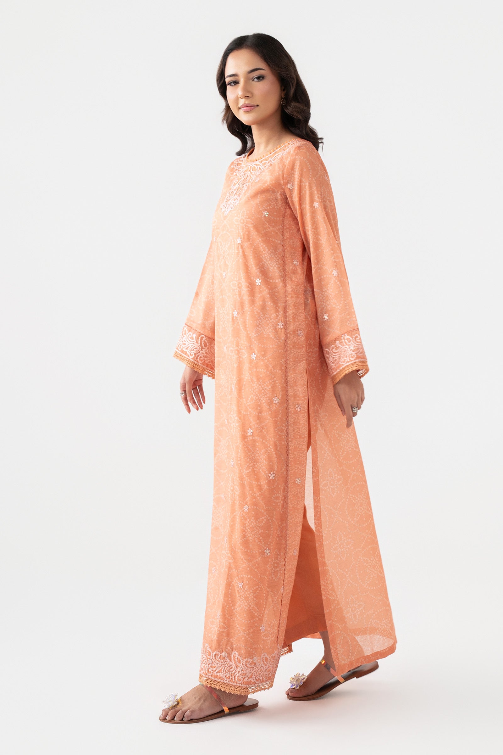 Embroidered Paper Lawn Shirt