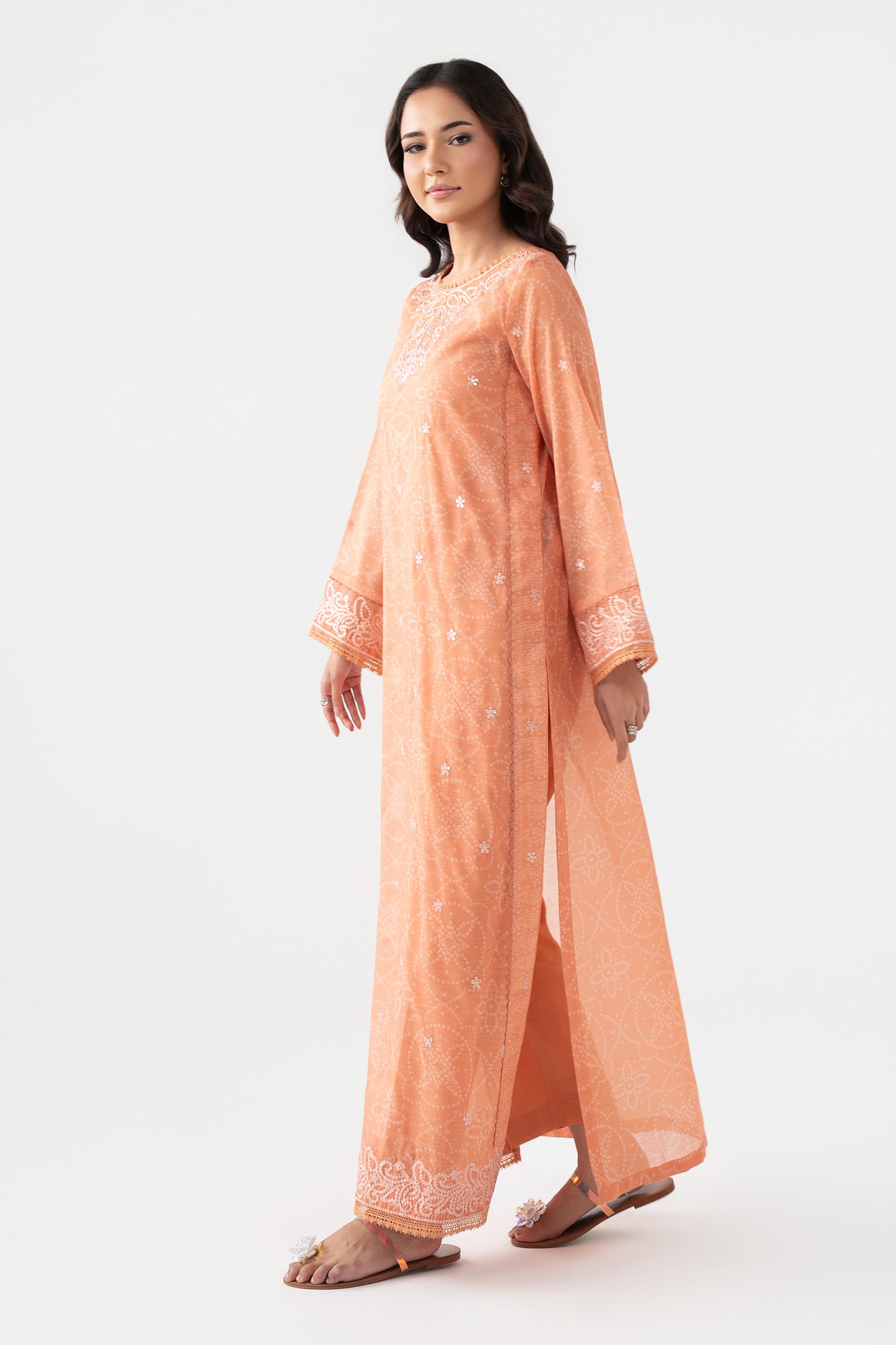 Embroidered Paper Lawn Shirt