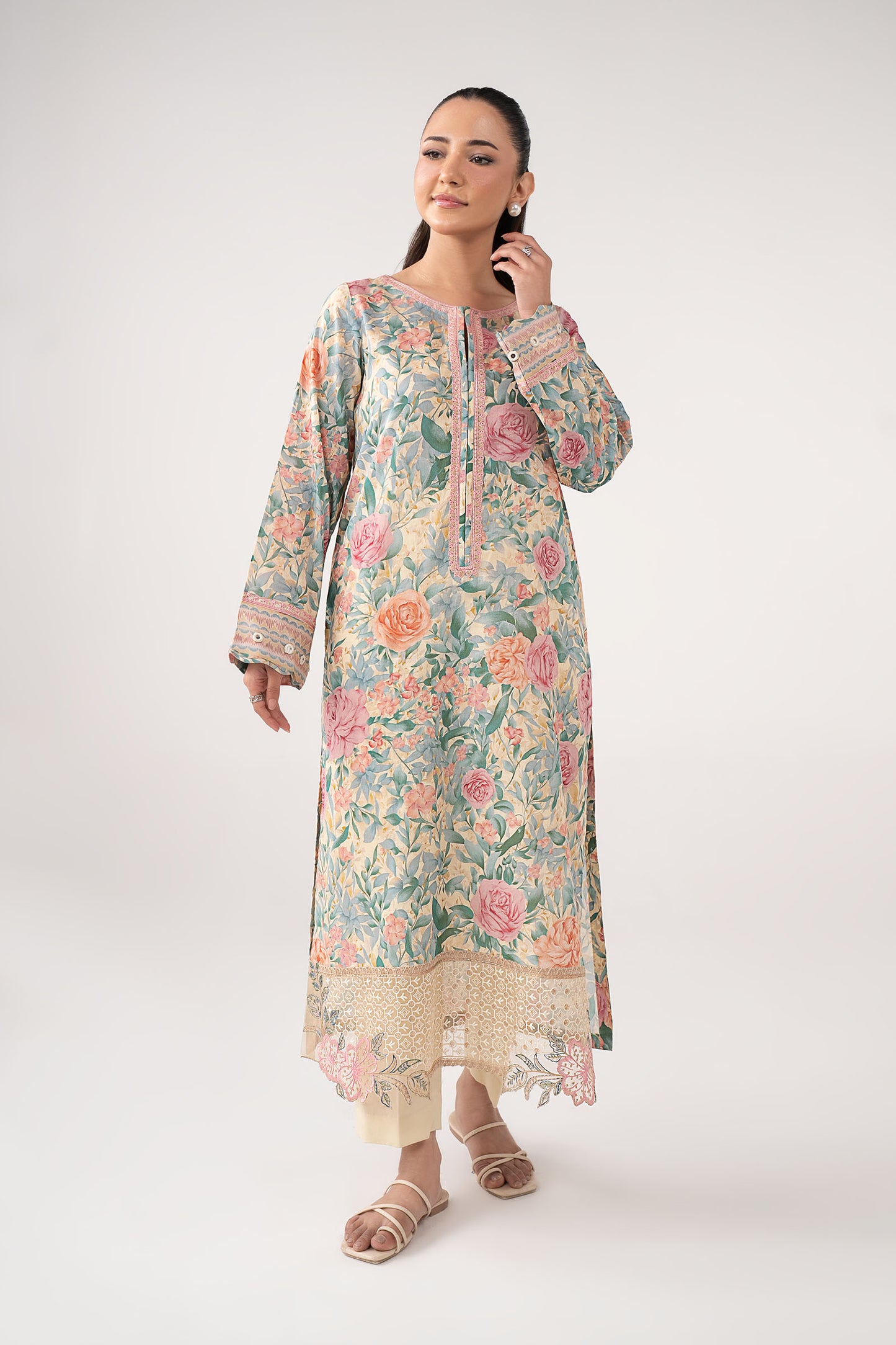 Embroidered Cotton Dobby Shirt