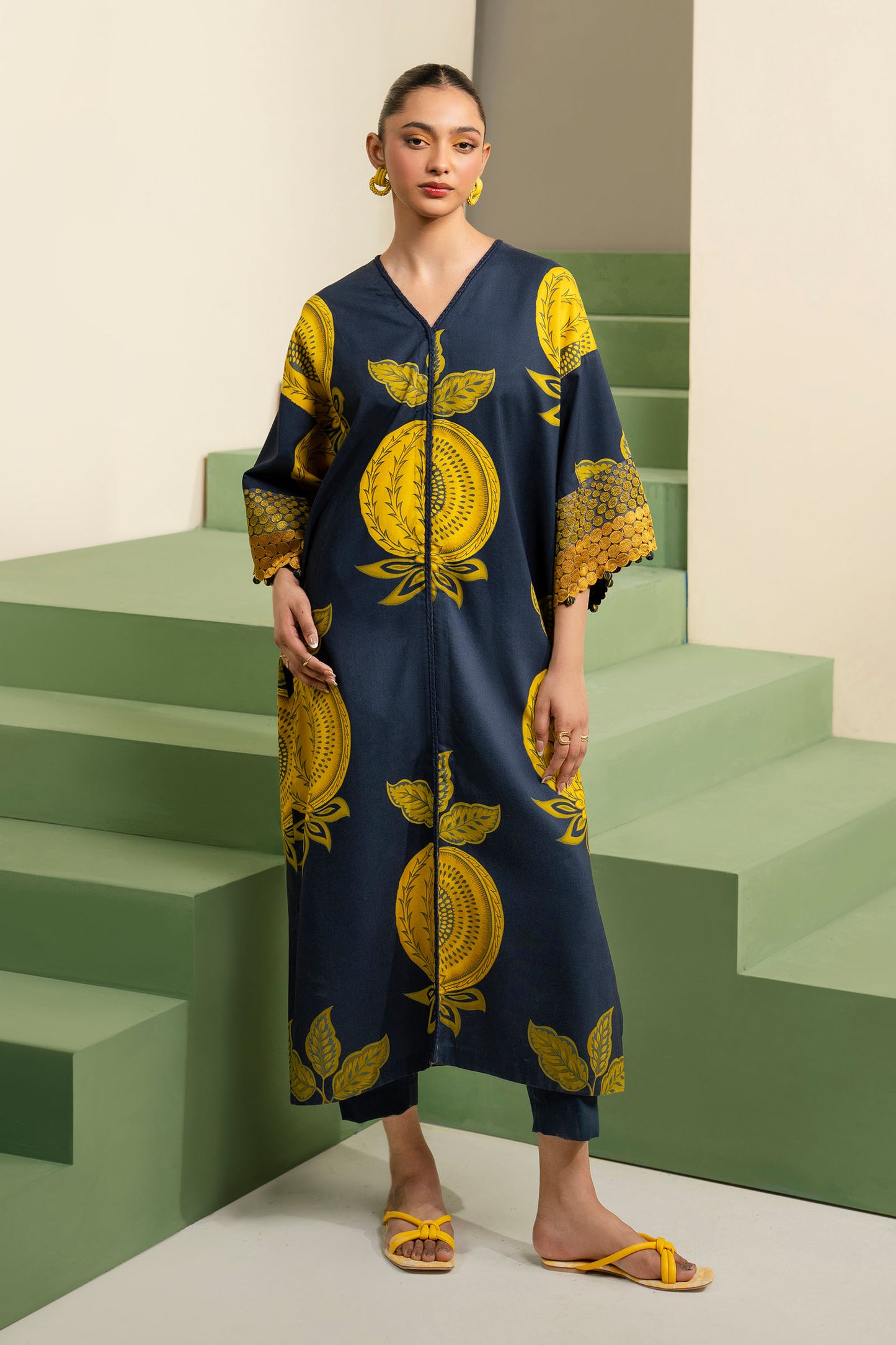 Embroidered Arabic Lawn Kaftan