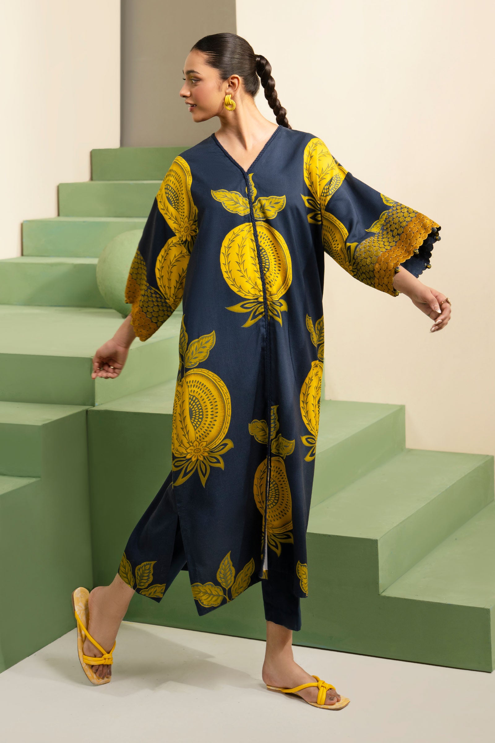 Embroidered Arabic Lawn Kaftan