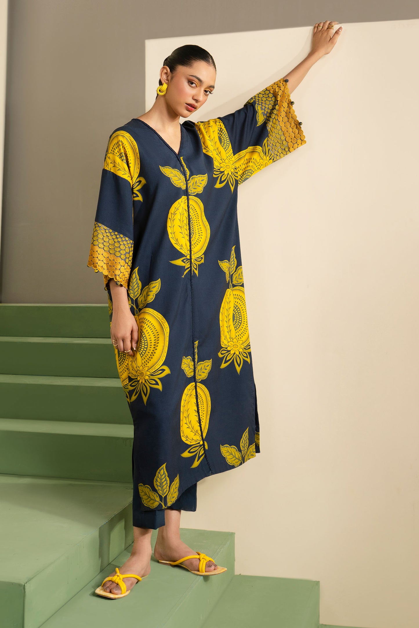 Embroidered Arabic Lawn Kaftan