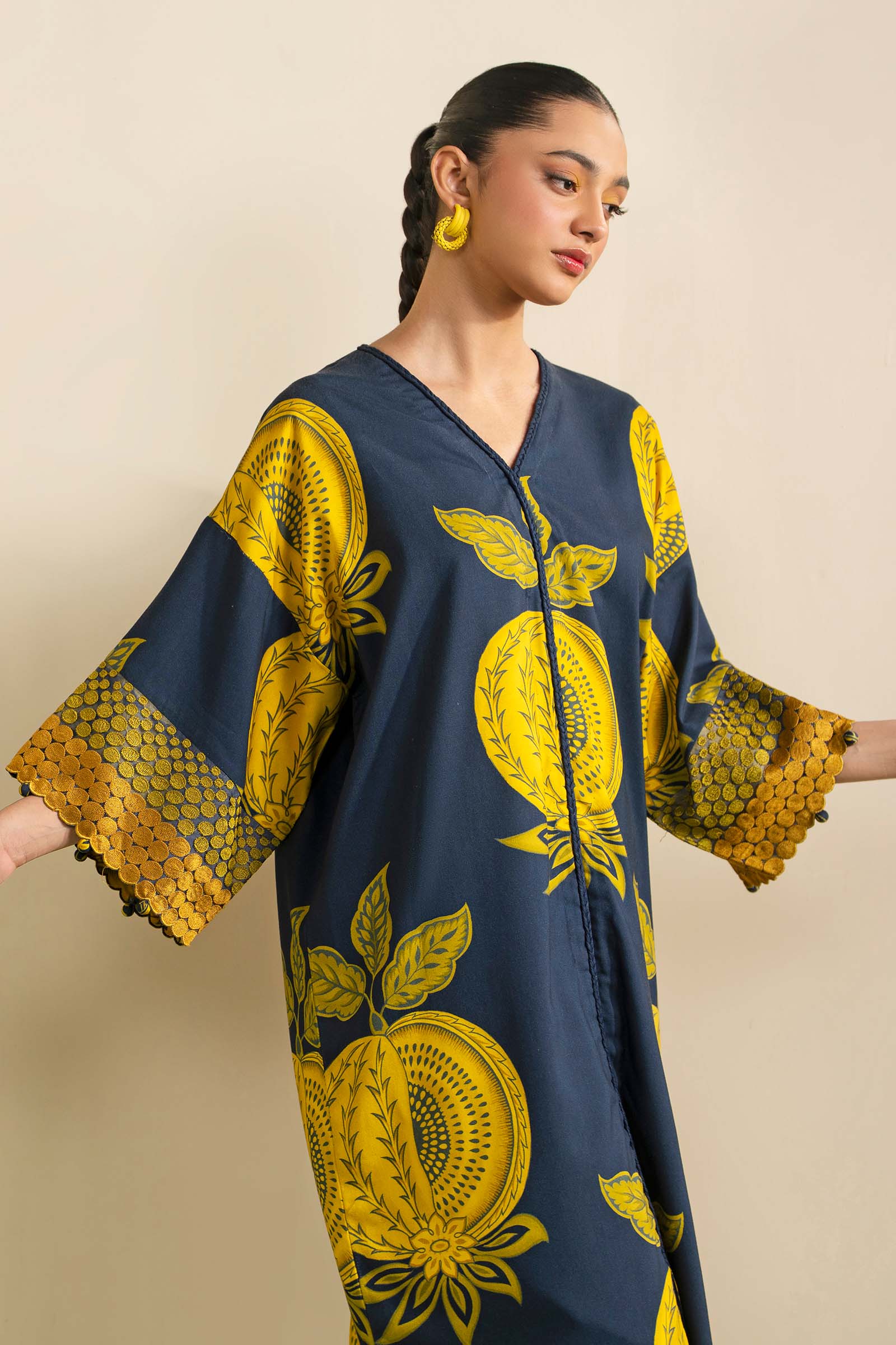Embroidered Arabic Lawn Kaftan