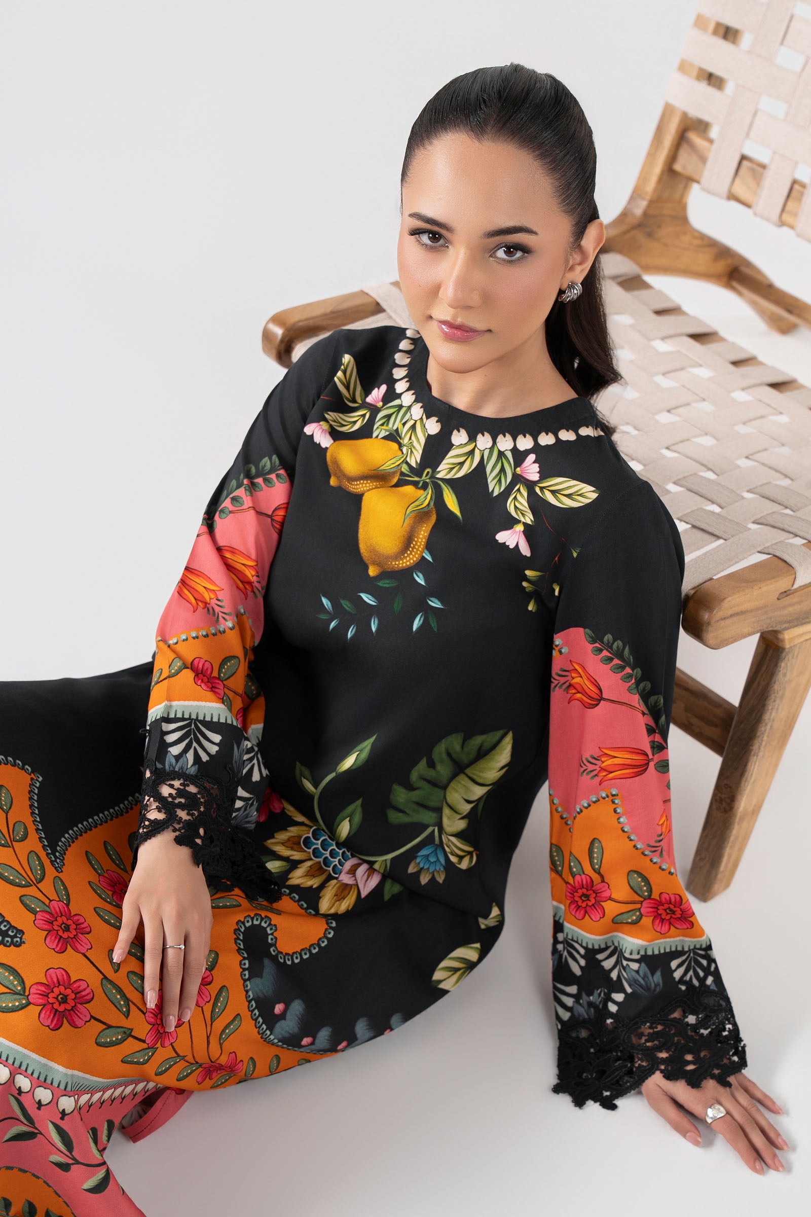 Embroidered Arabic Lawn Shirt