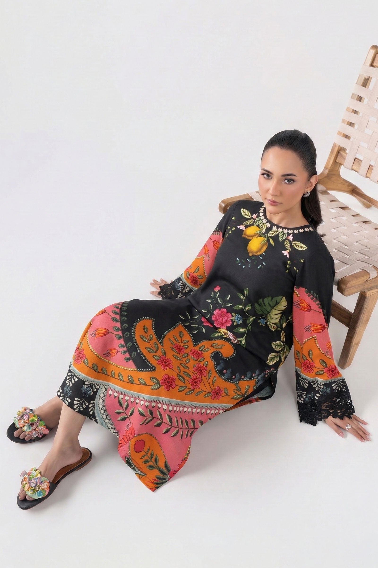 Embroidered Arabic Lawn Shirt