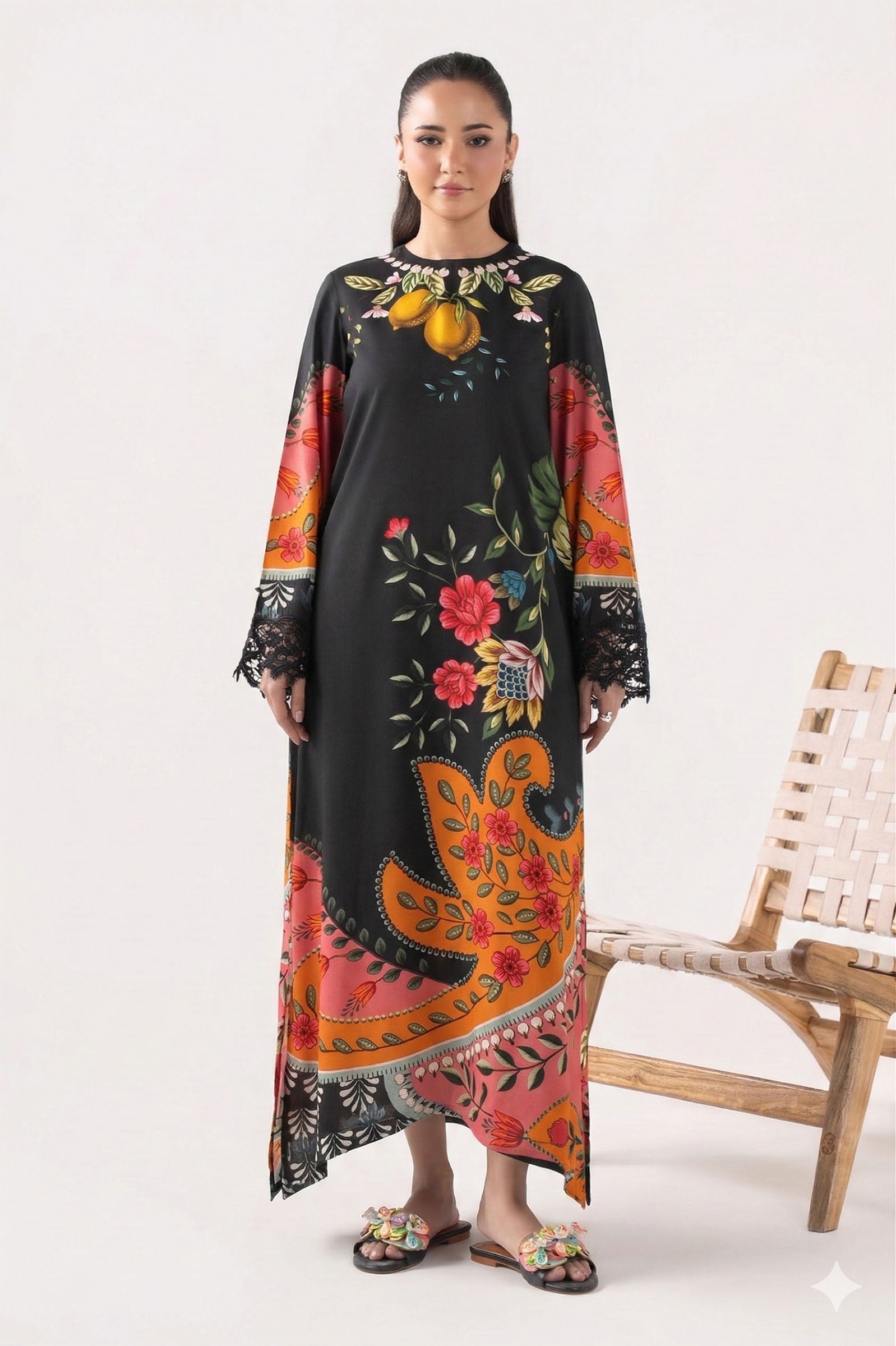 Embroidered Arabic Lawn Shirt