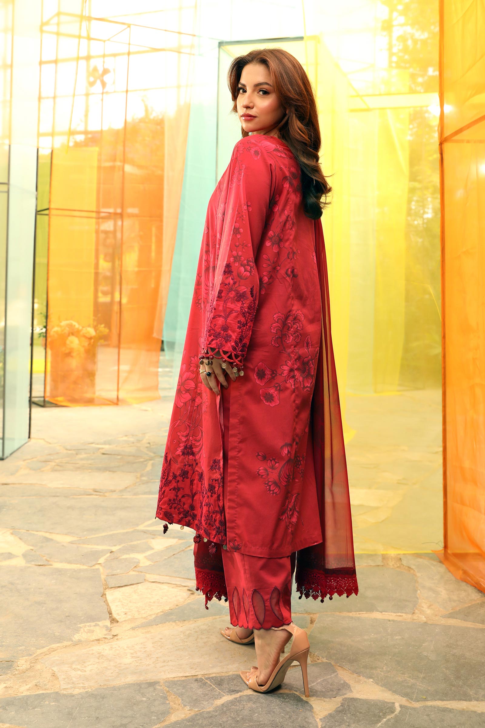 3 Pc Unstitched Embroidered Lawn Suit | MB-CUS25-706A