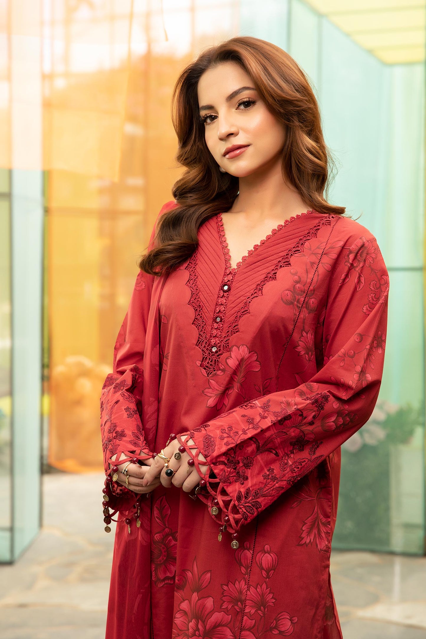 3 Pc Unstitched Embroidered Lawn Suit | MB-CUS25-706A