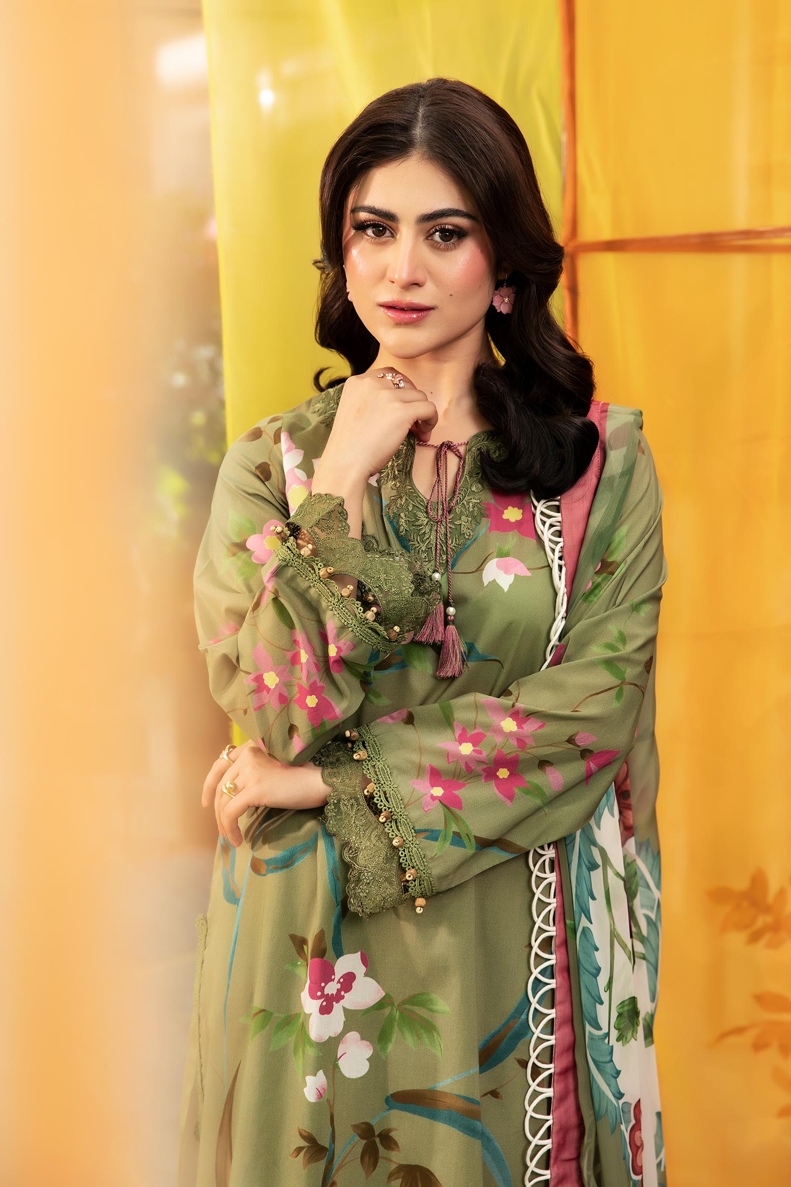 3 Pc Unstitched Embroidered Lawn Suit | MB-CUS25-707A