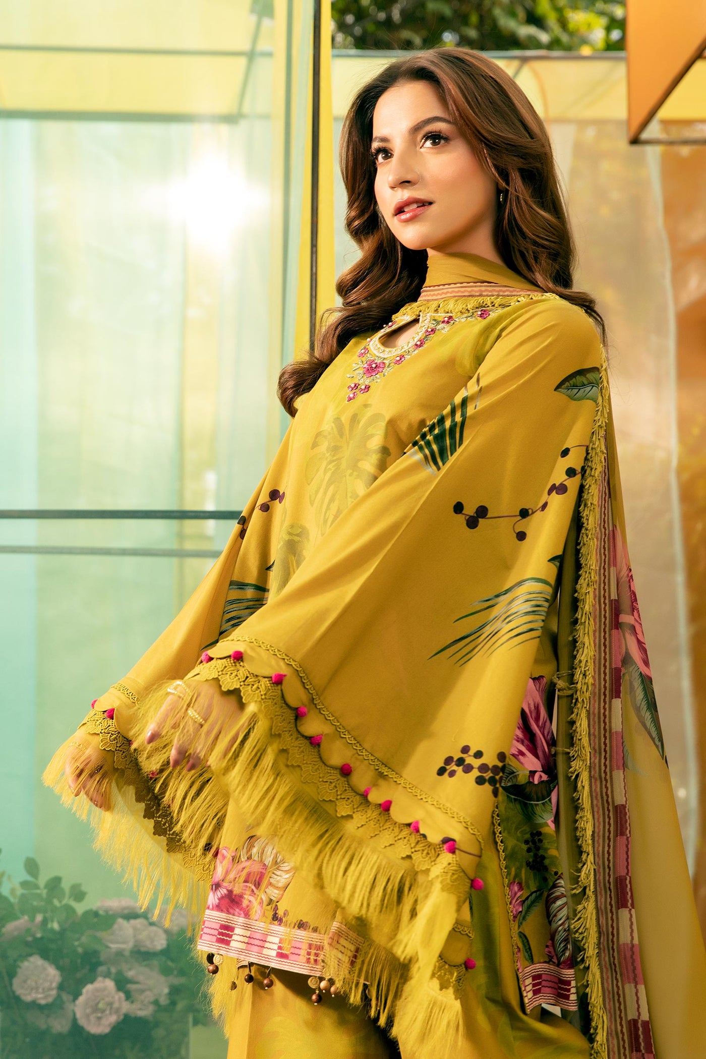 3 Pc Unstitched Embroidered Lawn Suit | MB-CUS25-710A
