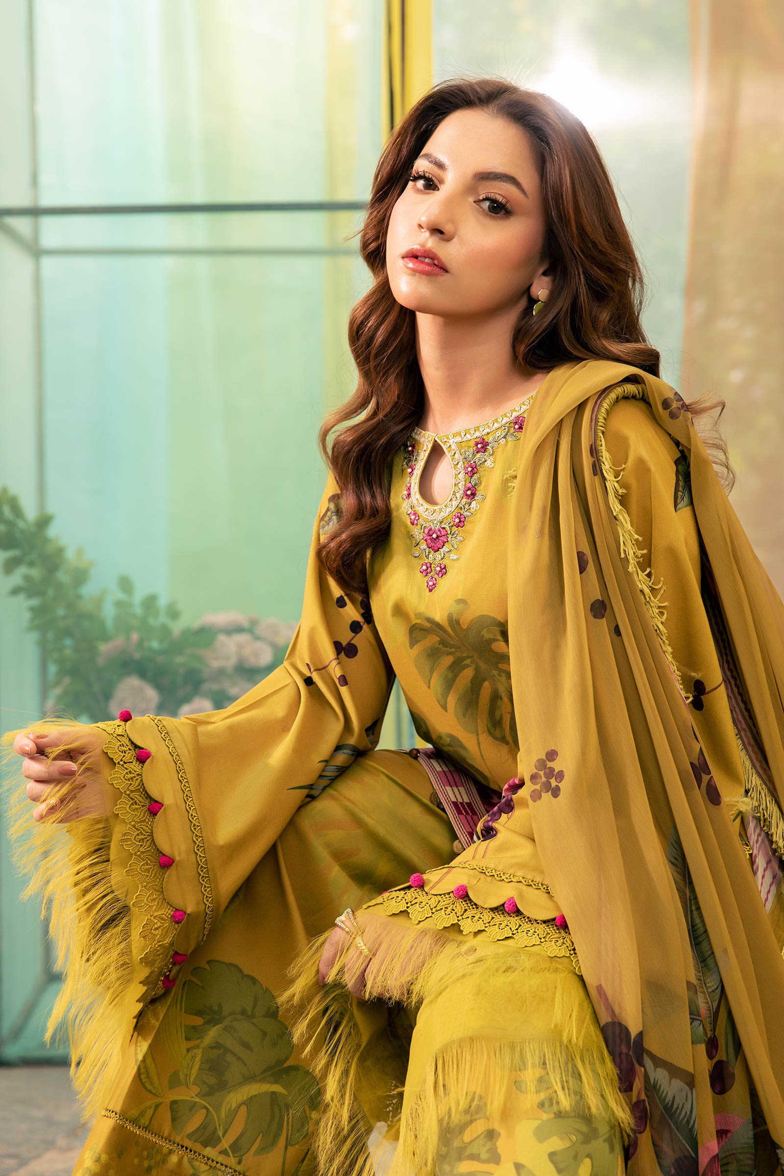 3 Pc Unstitched Embroidered Lawn Suit | MB-CUS25-710A
