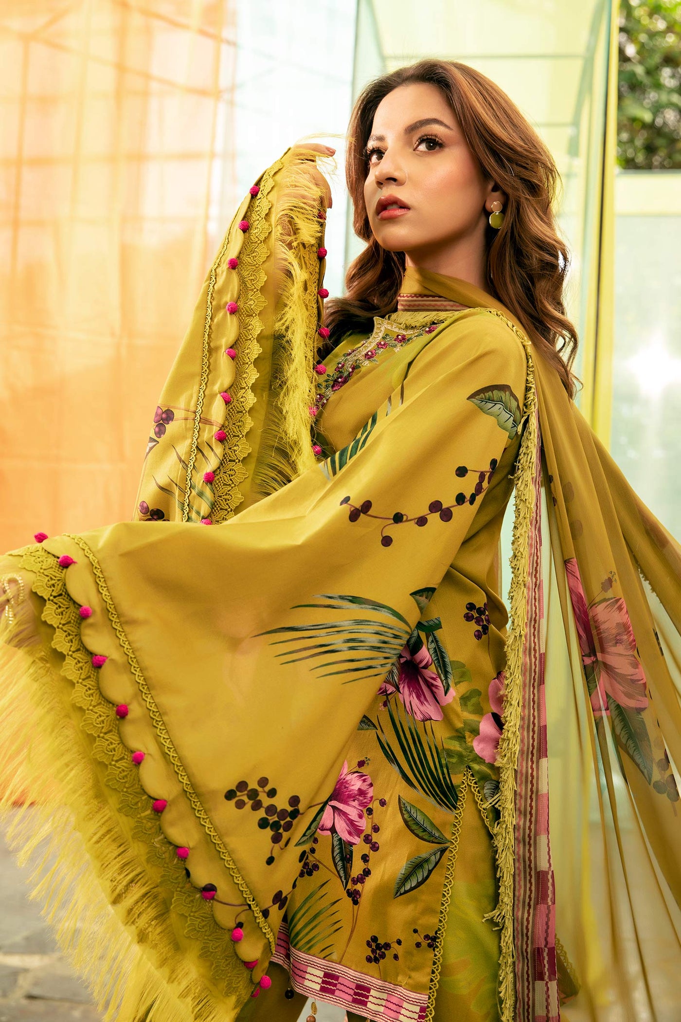3 Pc Unstitched Embroidered Lawn Suit | MB-CUS25-710A