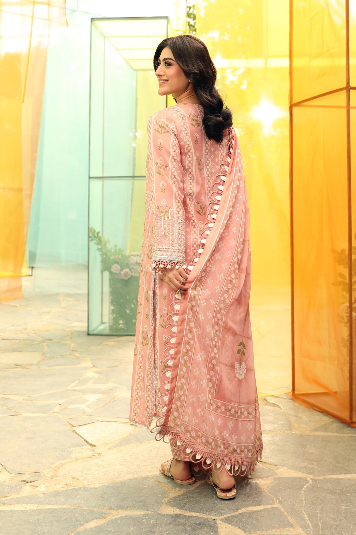 3 Pc Unstitched Embroidered Lawn Suit | MB-CUS25-711B