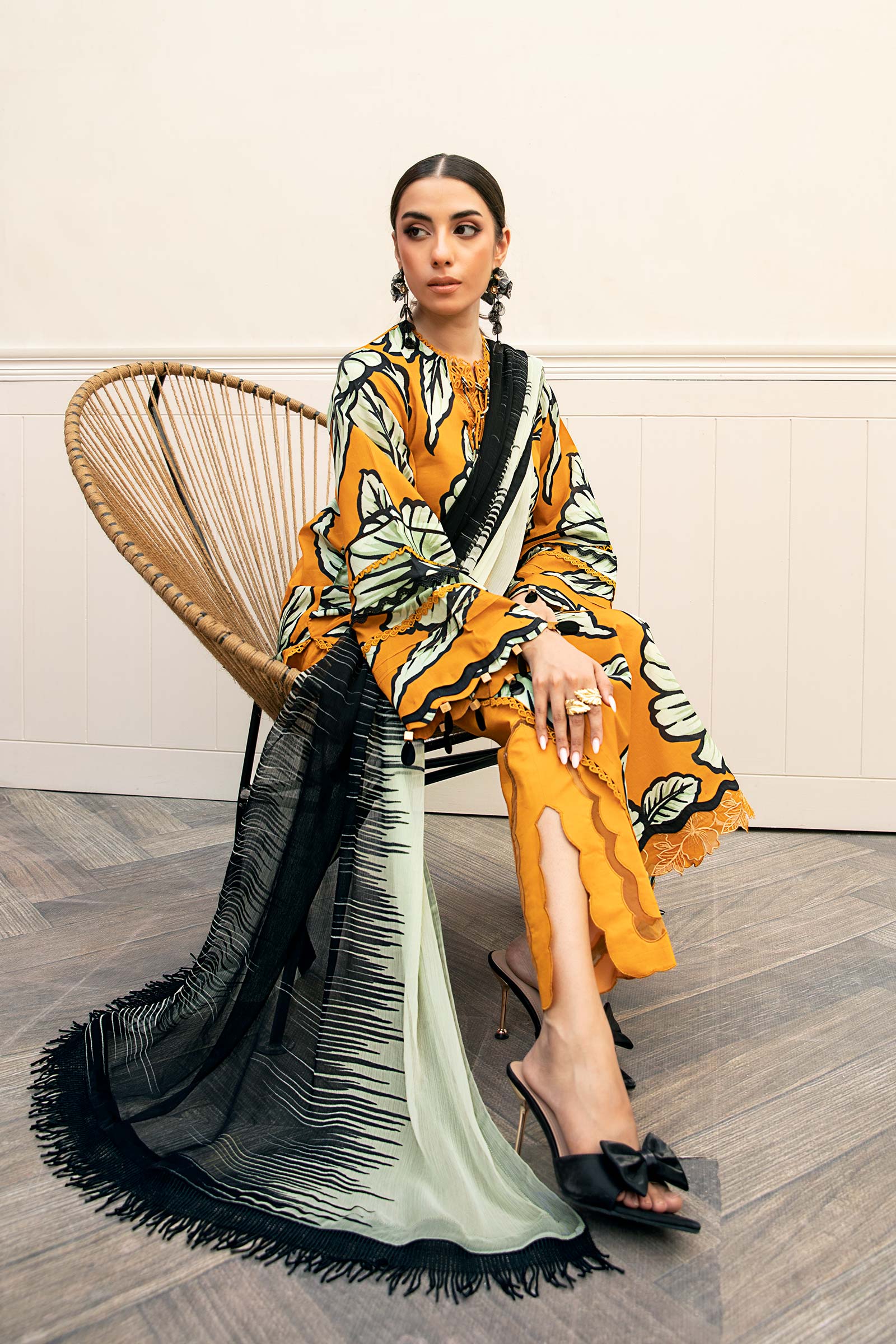 3 Pc Unstitched Embroidered Lawn Suit | MB-CUS25-902A