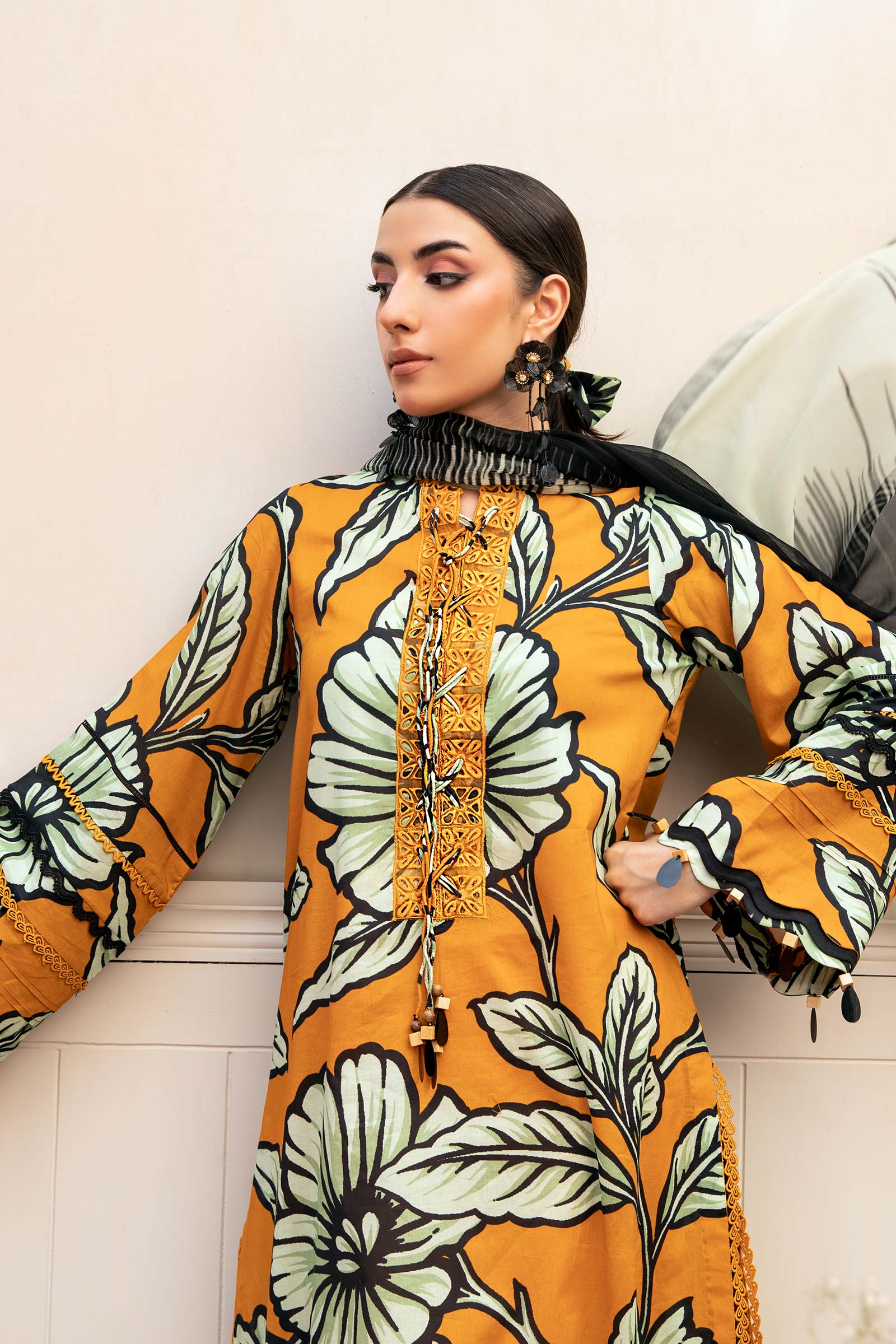 3 Pc Unstitched Embroidered Lawn Suit | MB-CUS25-902A