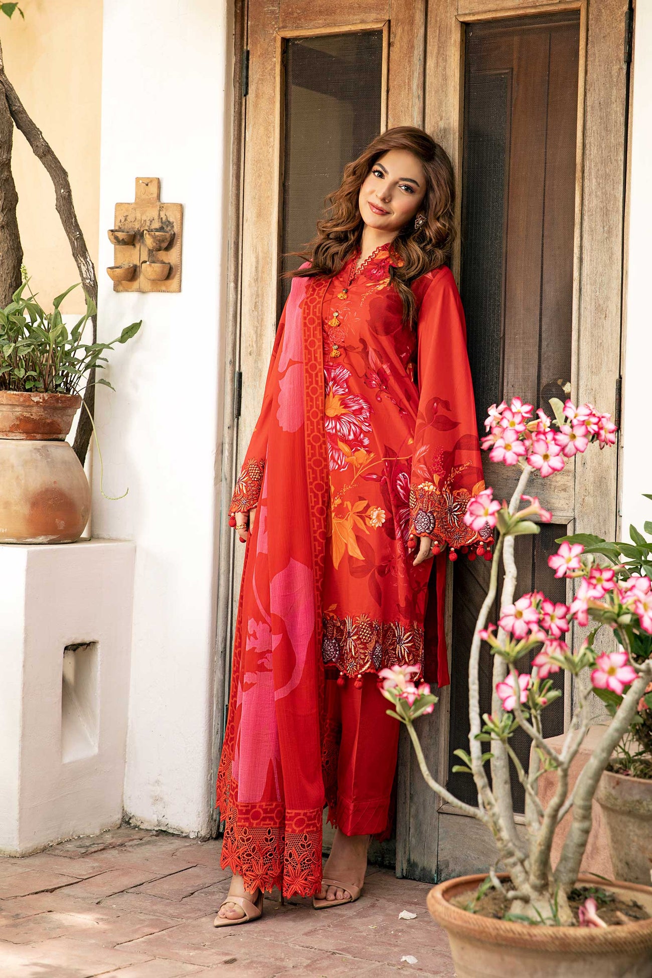 3 Pc Unstitched Embroidered Lawn Suit | MB-CUS25-907A