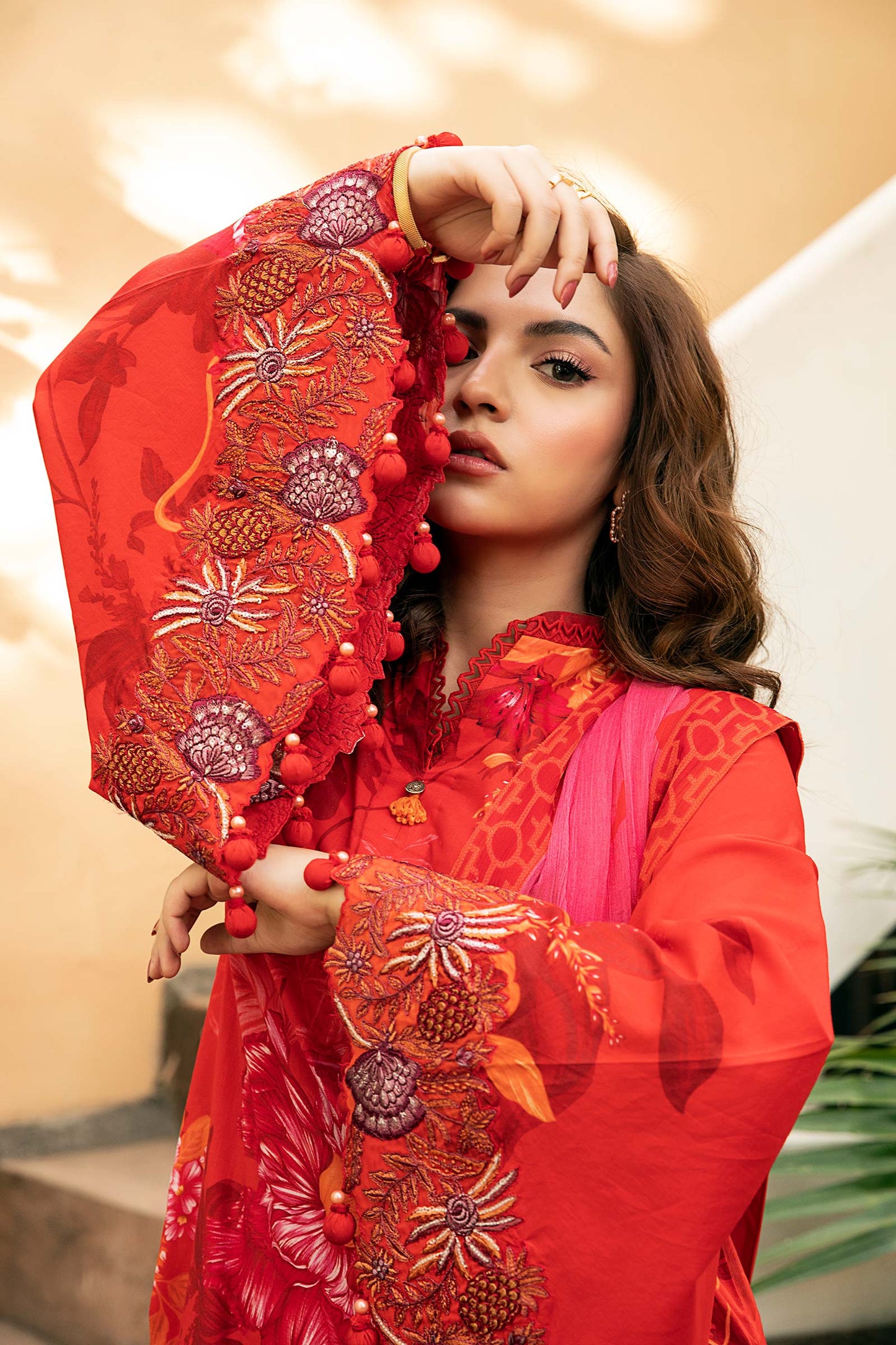 3 Pc Unstitched Embroidered Lawn Suit | MB-CUS25-907A