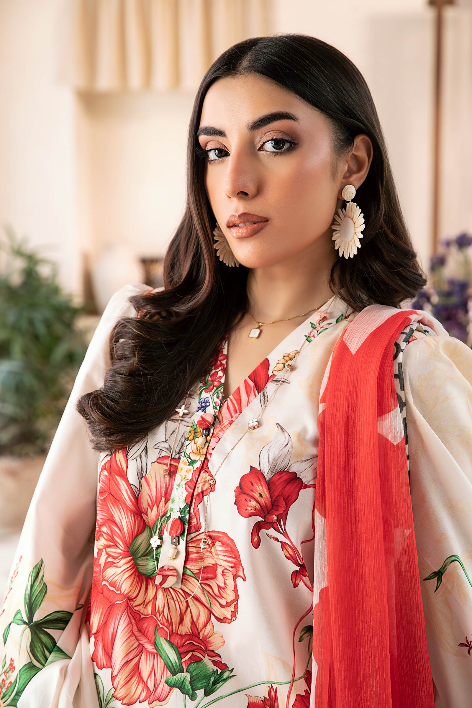 3 Pc Unstitched Embroidered Lawn Suit | MB-CUS25-907B