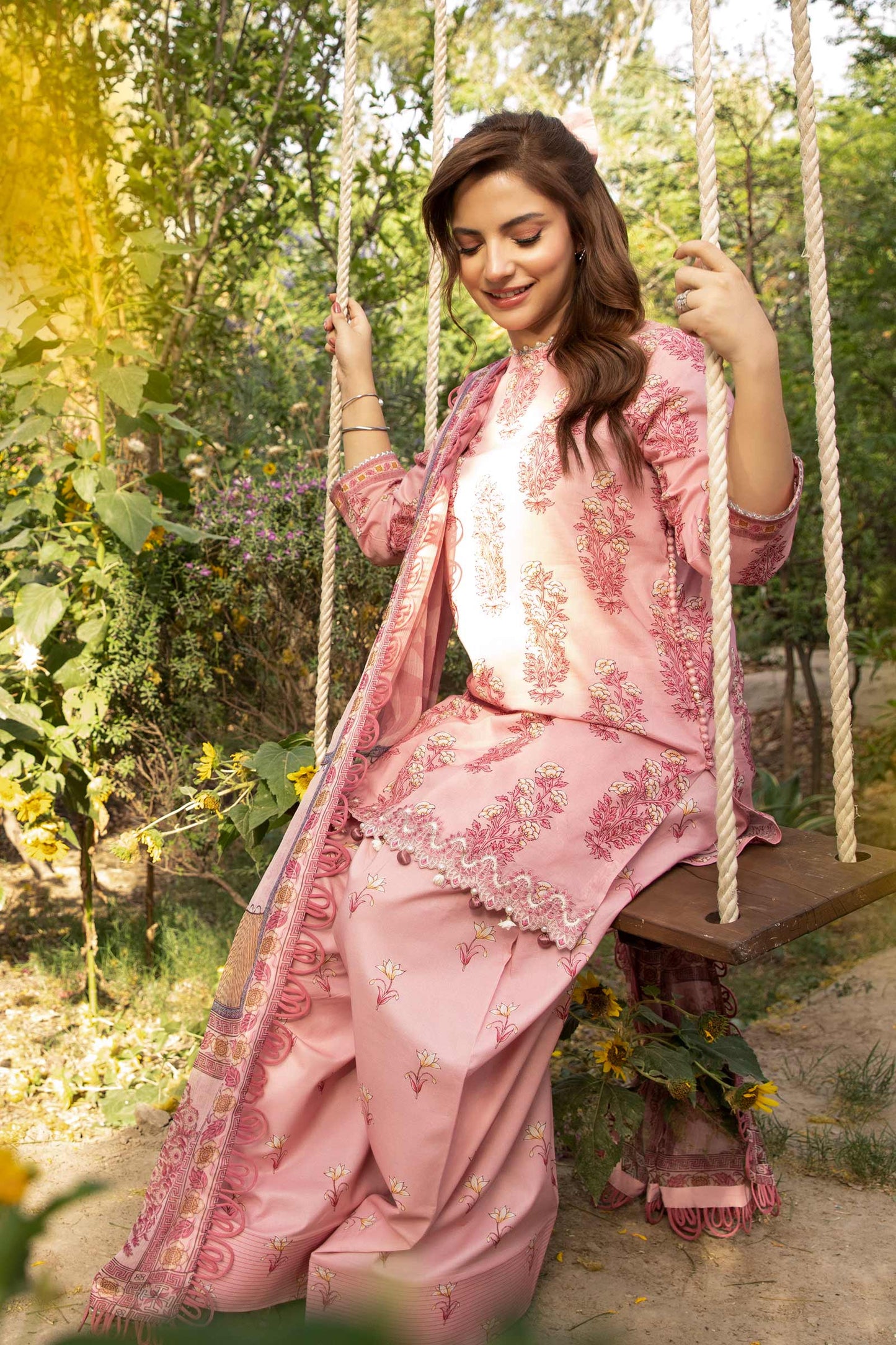 3 Pc Unstitched Embroidered Lawn Suit | MB-CUS25-908A