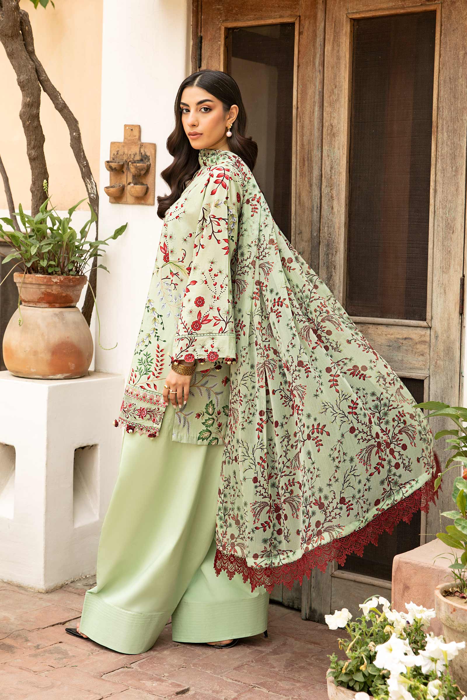 3 Pc Unstitched Embroidered Slub Lawn Suit | MB-CUS25-912B