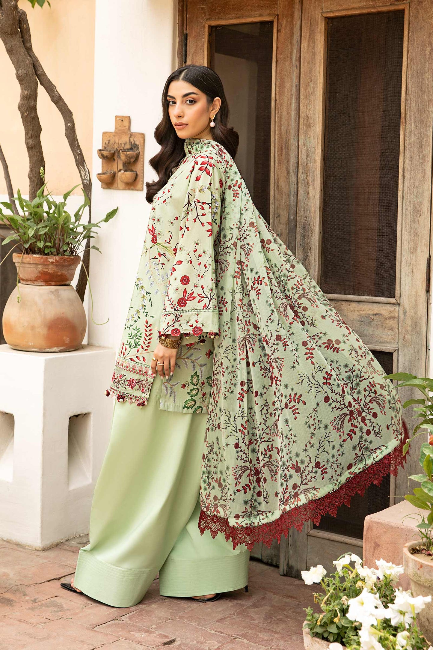 3 Pc Unstitched Embroidered Slub Lawn Suit | MB-CUS25-912B