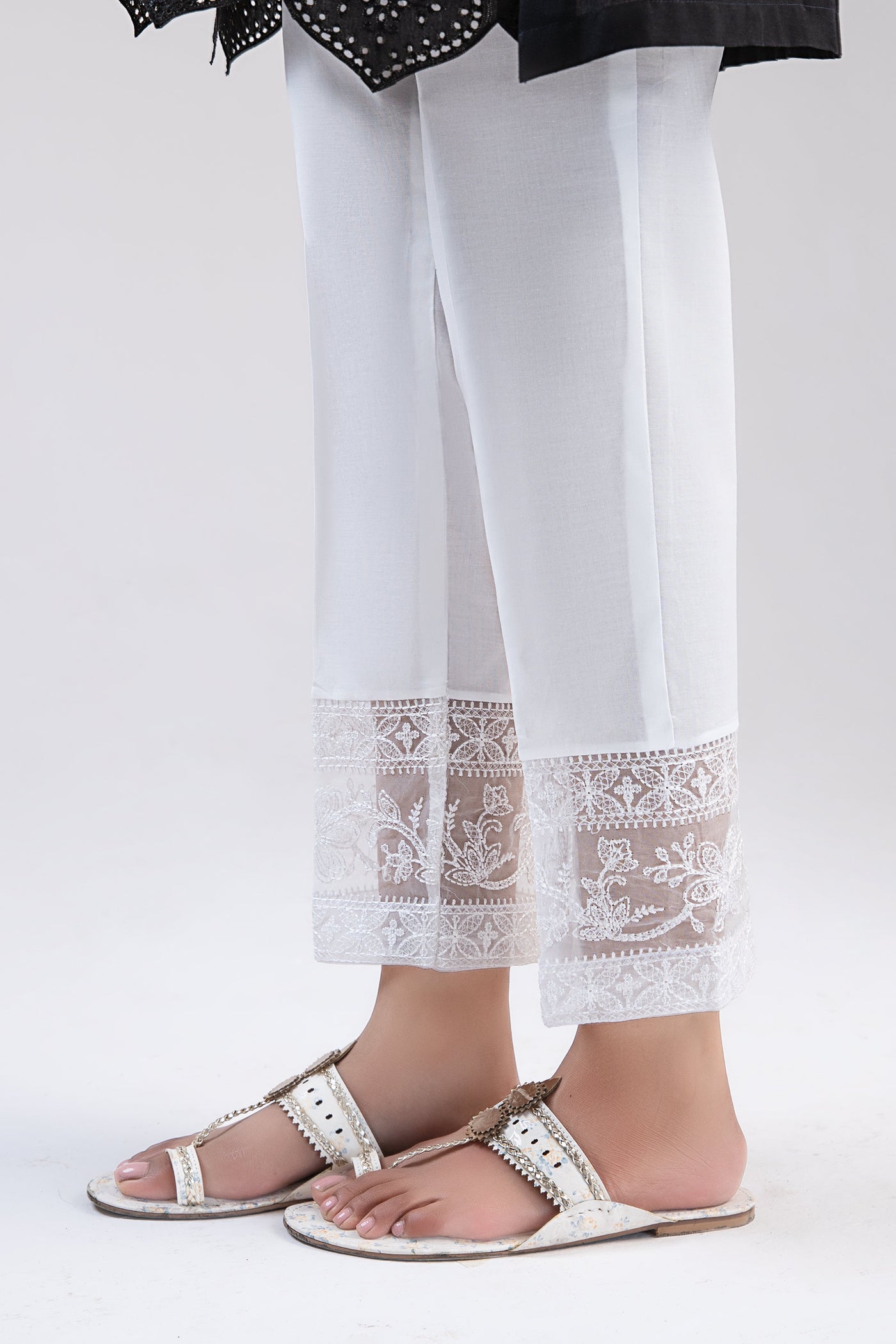Embroidered Cambric Trouser | MB-EA24-105
