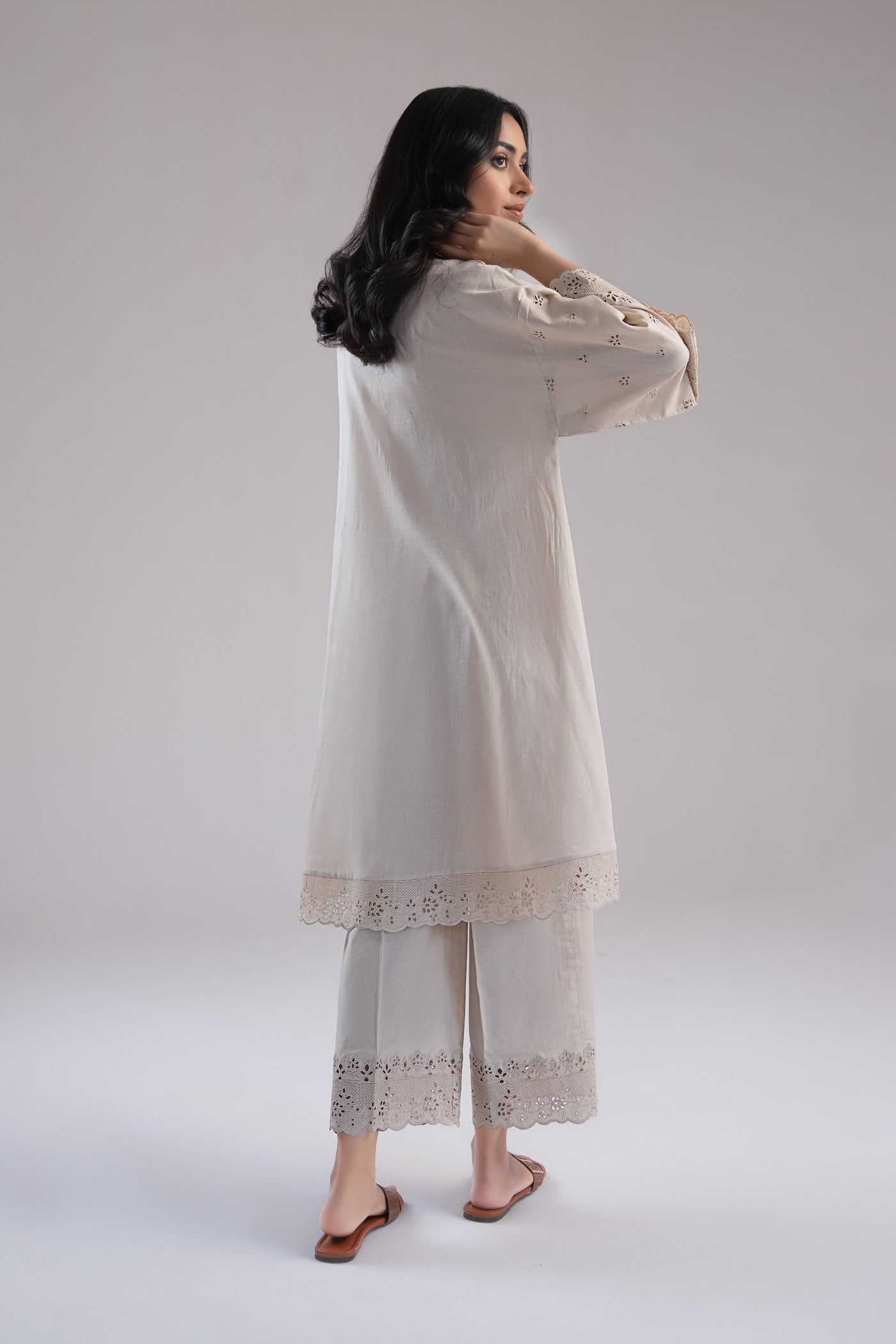 Embroidered Dobby Lawn Co-Ord Set | MB-EA24-37