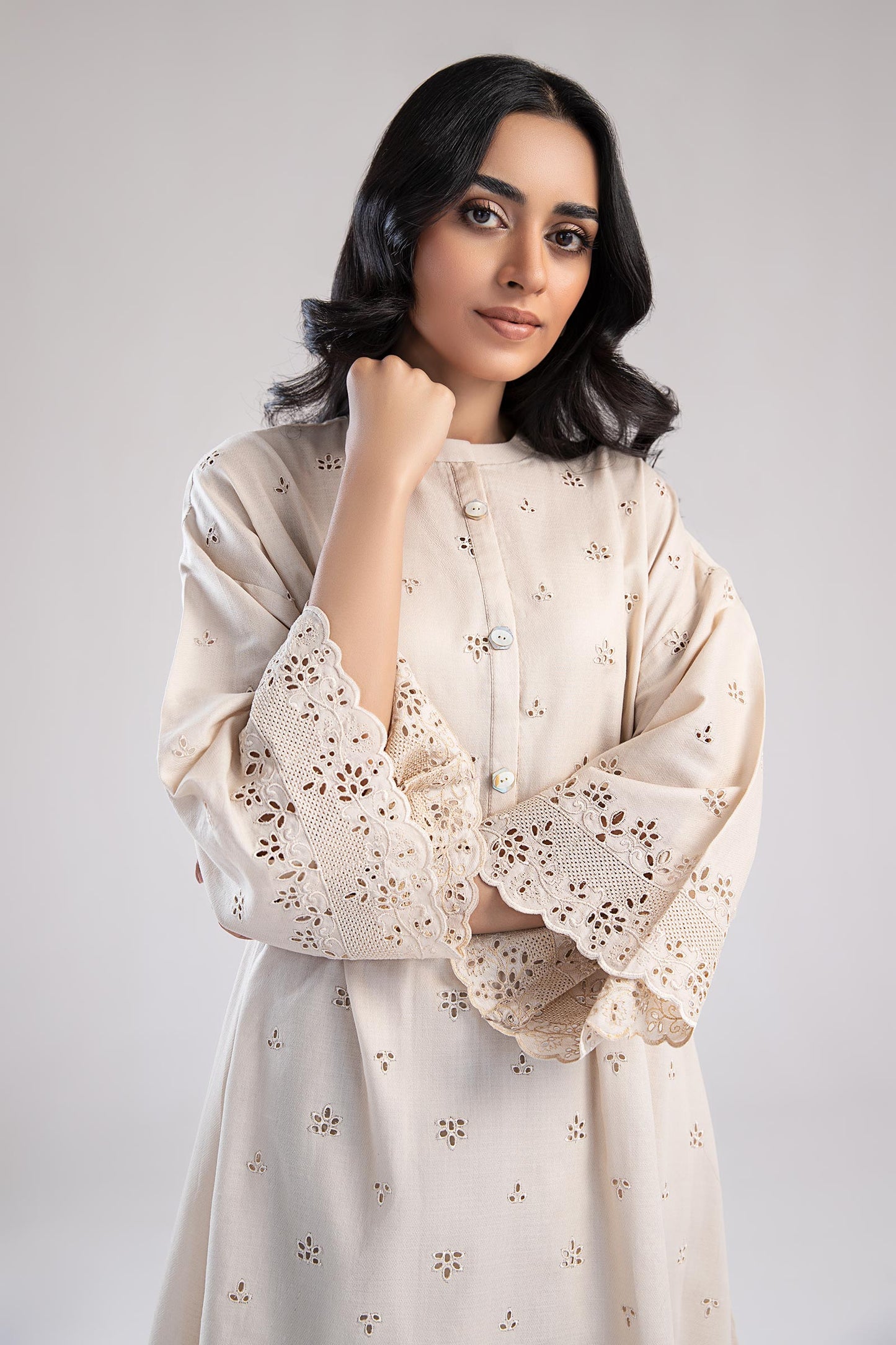 Embroidered Dobby Lawn Co-Ord Set