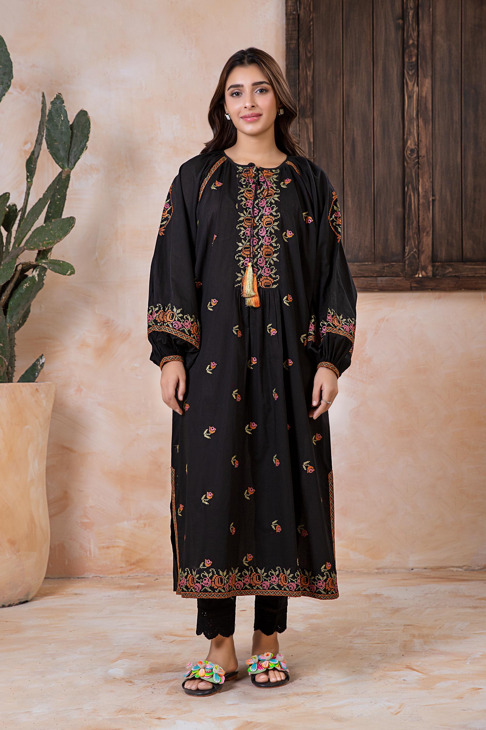 Embroidered Arabic Lawn Tunic
