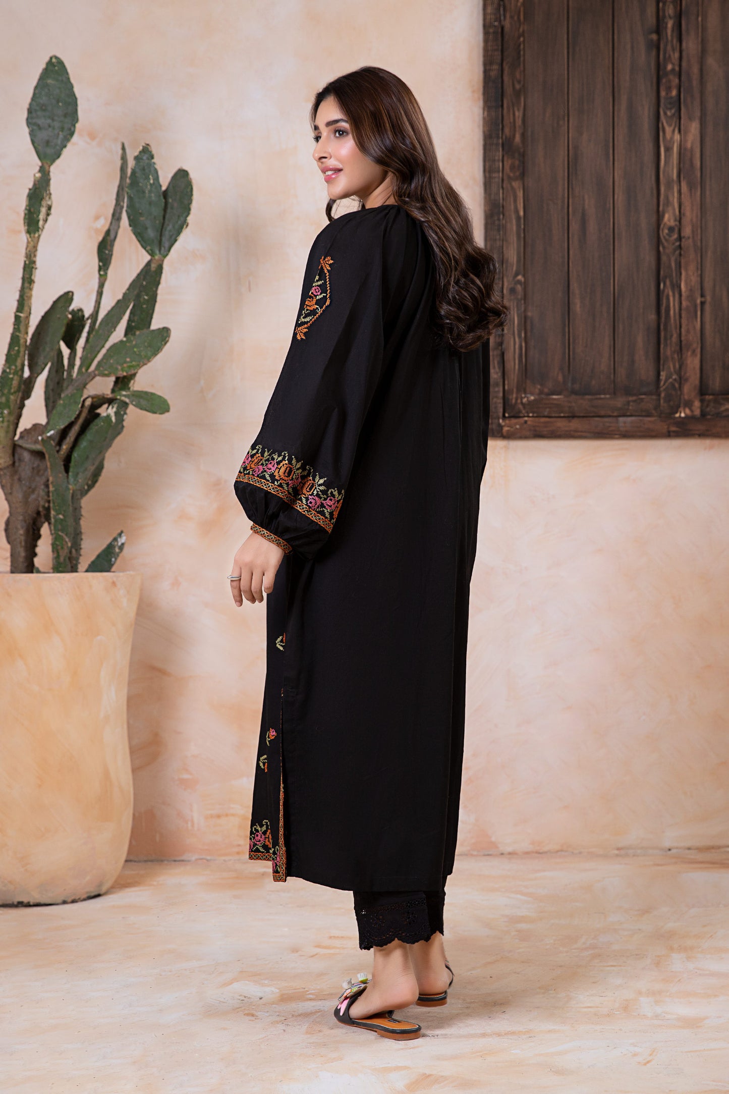 Embroidered Arabic Lawn Tunic