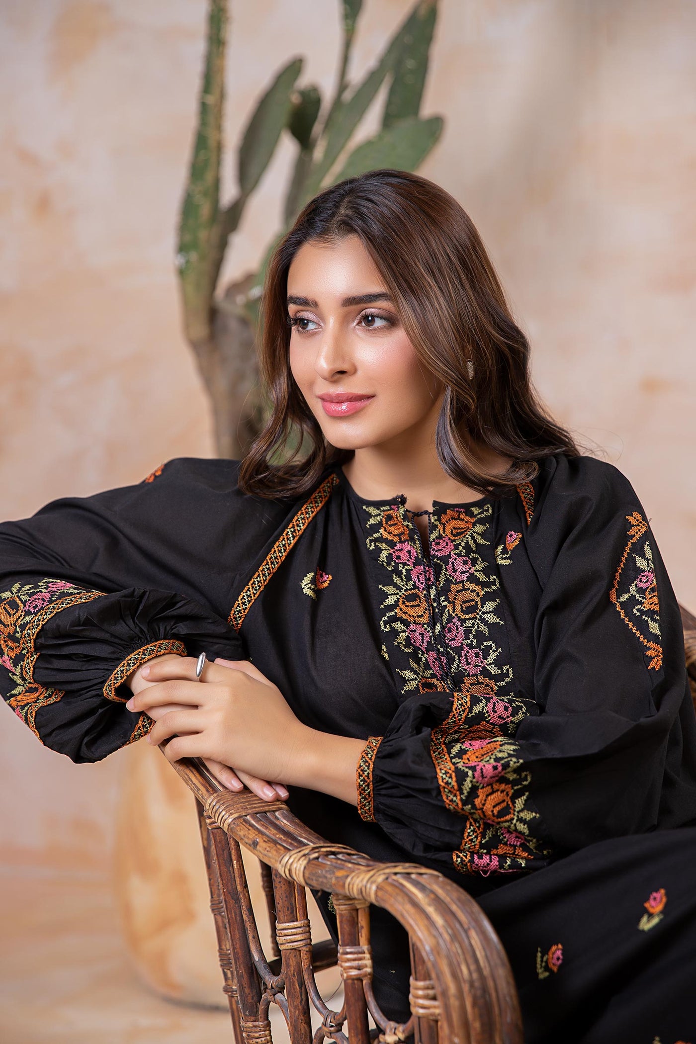 Embroidered Arabic Lawn Tunic