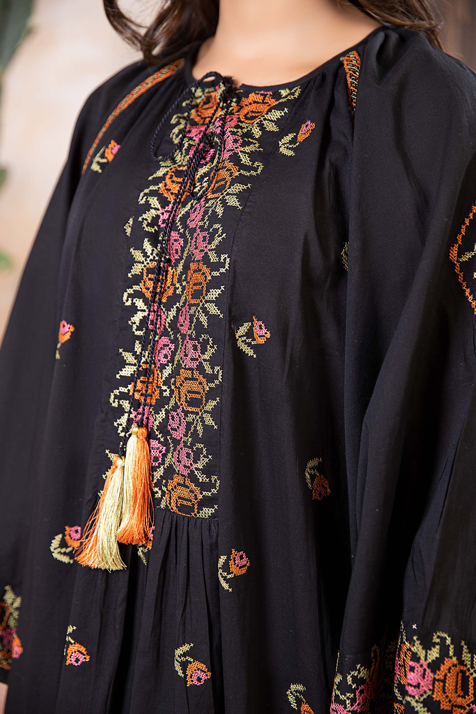 Embroidered Arabic Lawn Tunic