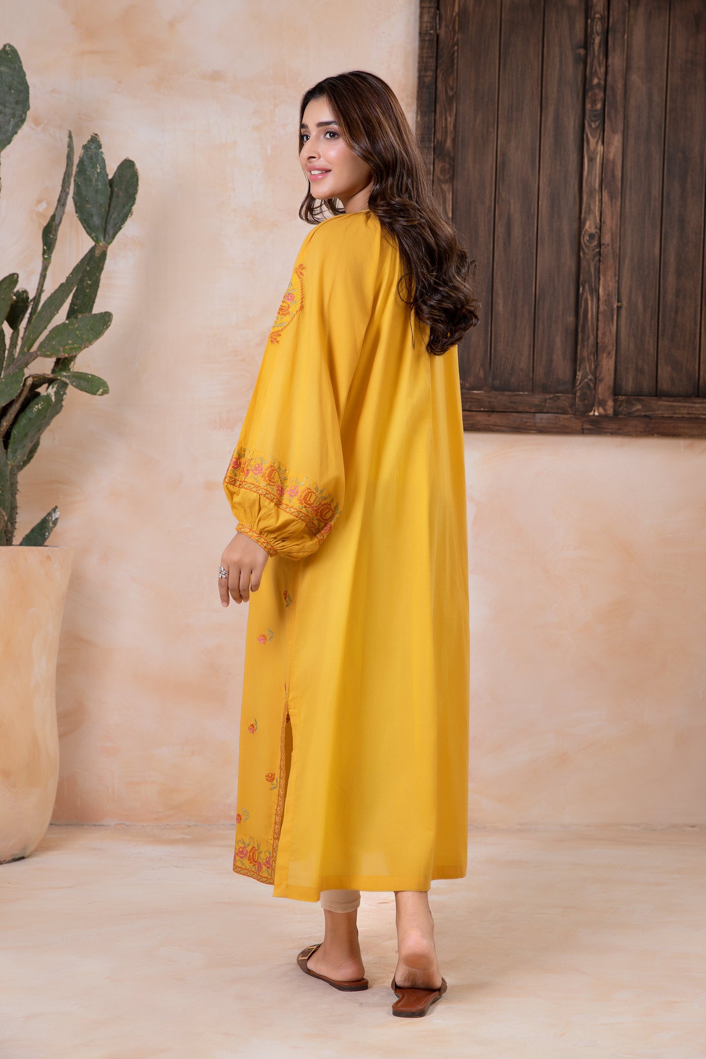 Embroidered Arabic Lawn Tunic