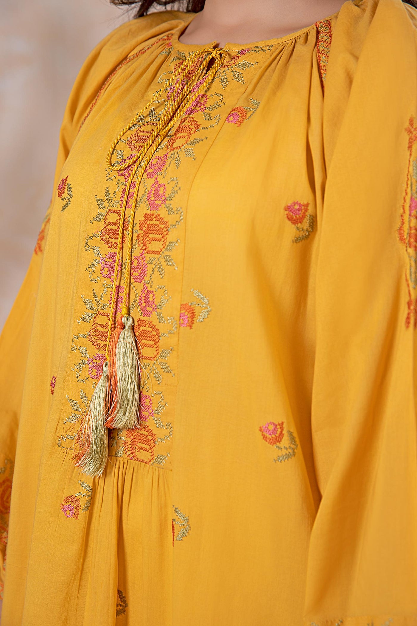 Embroidered Arabic Lawn Tunic