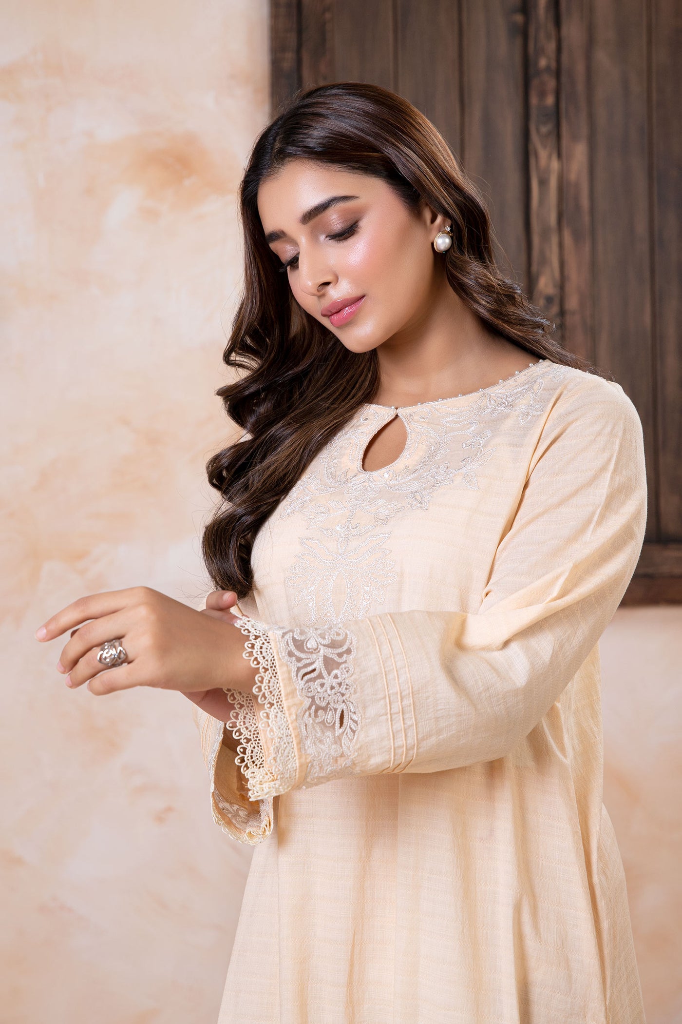 2 Piece Embroidered Dobby Lawn Suit