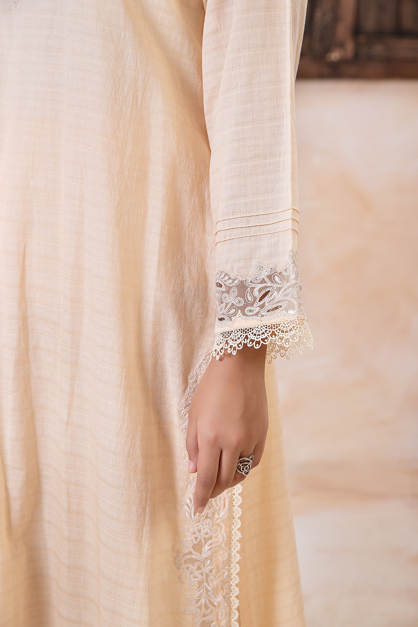 2 Piece Embroidered Dobby Lawn Suit