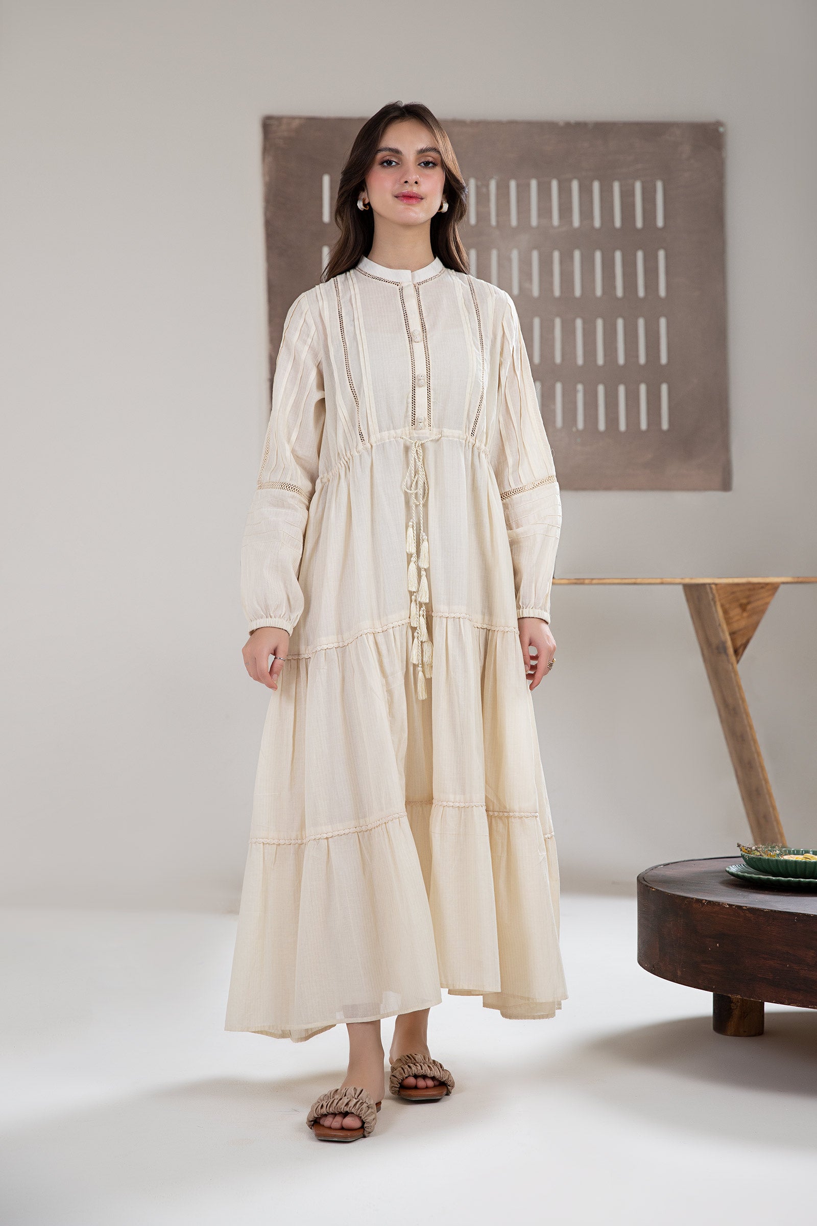 Solid Dobby Lawn Dress