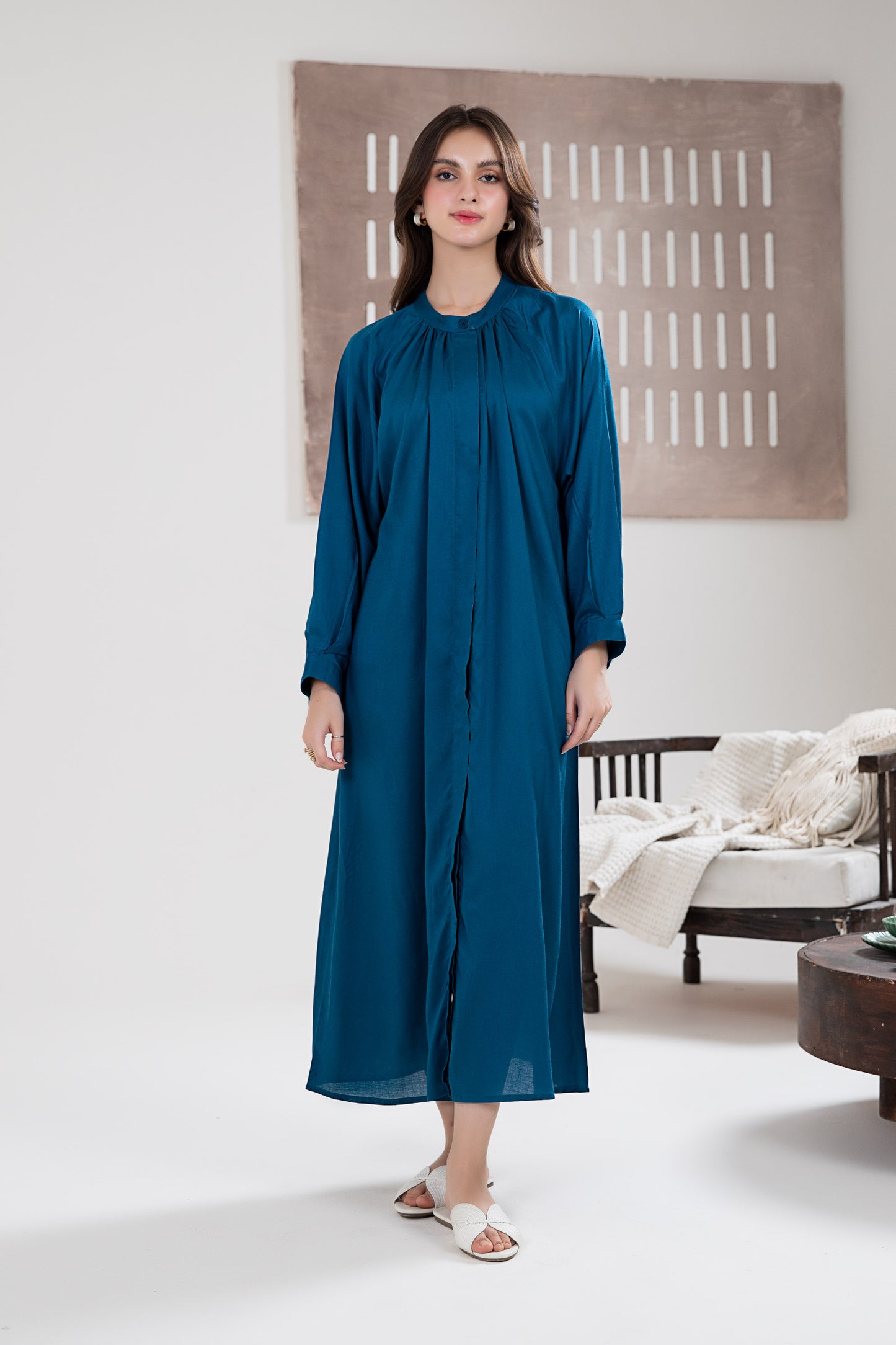 Solid Arabic Lawn Dress